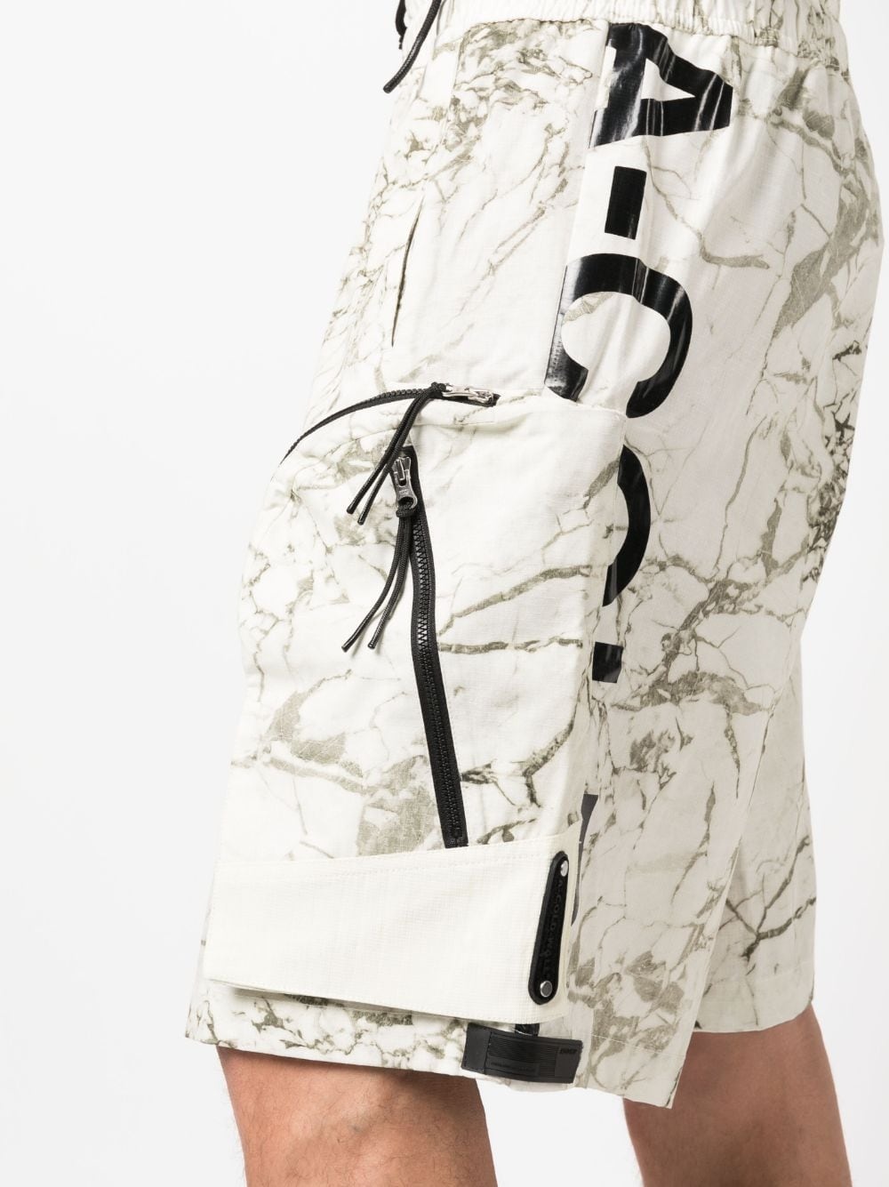 marble-print shorts - 5