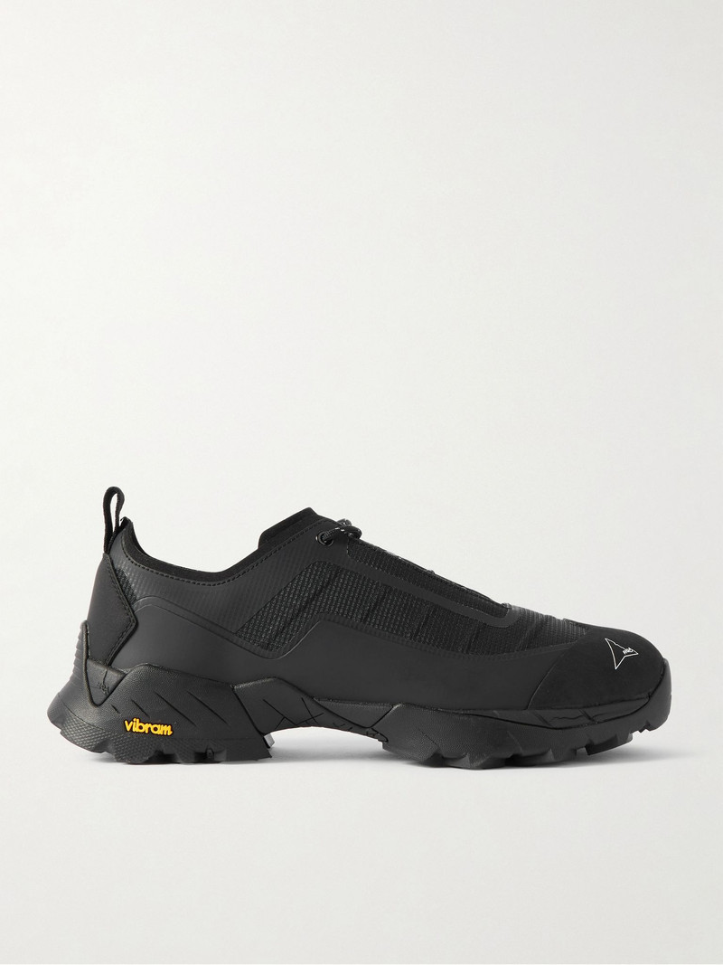 Katharina Light Rubber and Leather-Trimmed Ripstop Sneakers Black 1