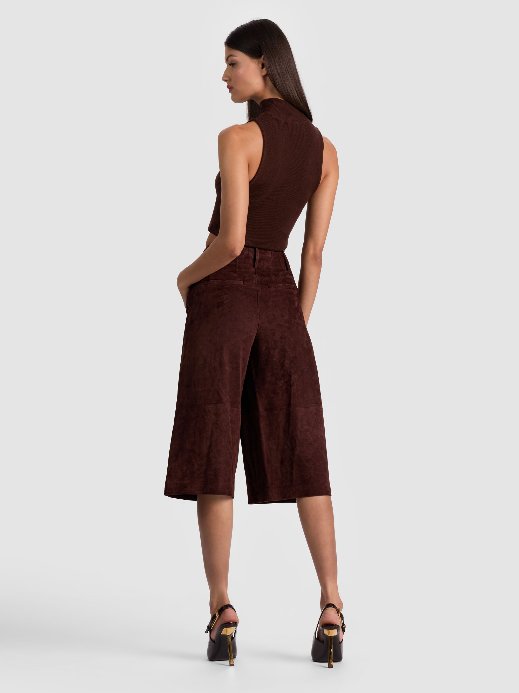 ELOISE SUEDE GAUCHO PANT - 4