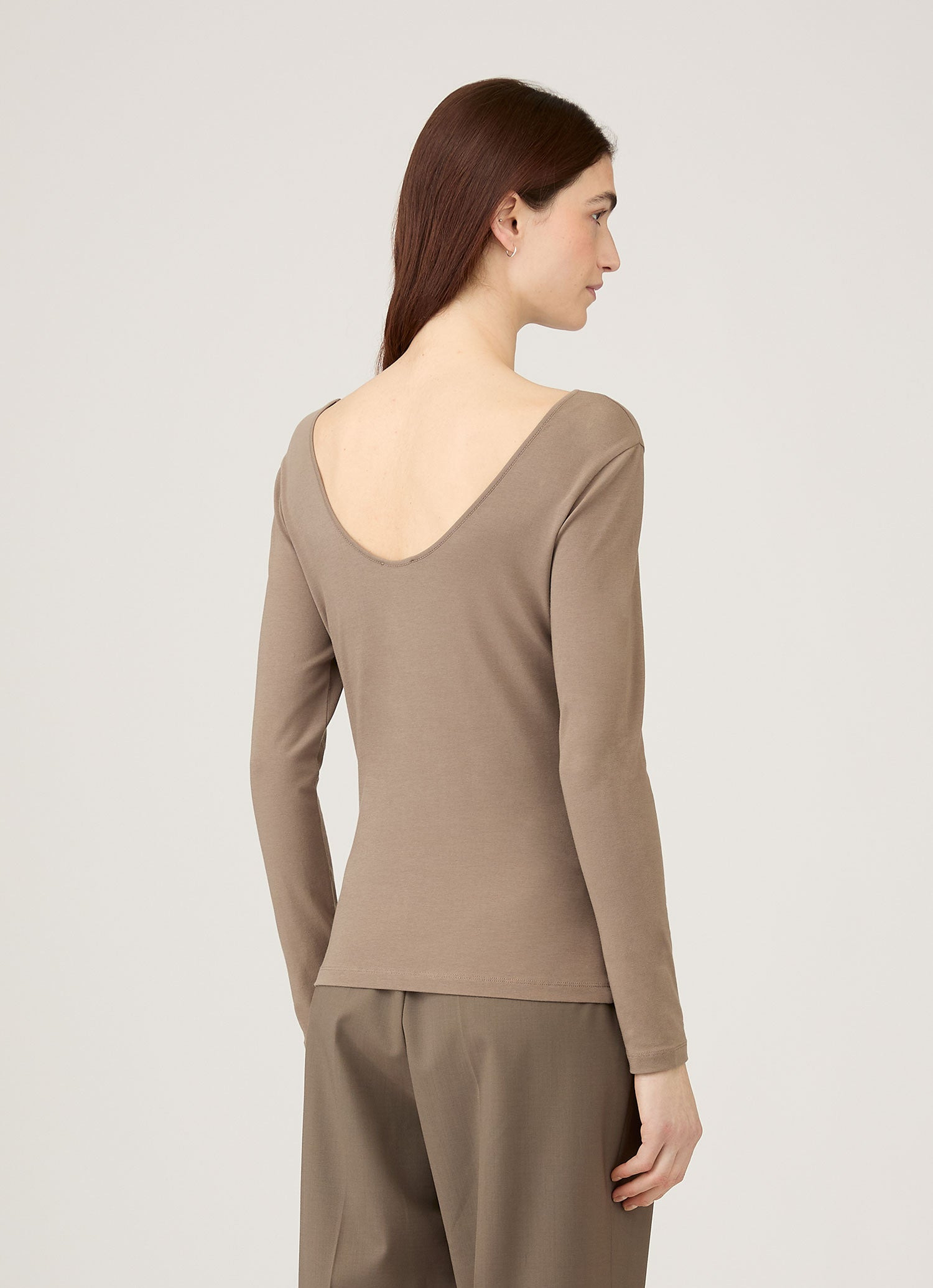Stretch Cotton Scoop Back Top - 3
