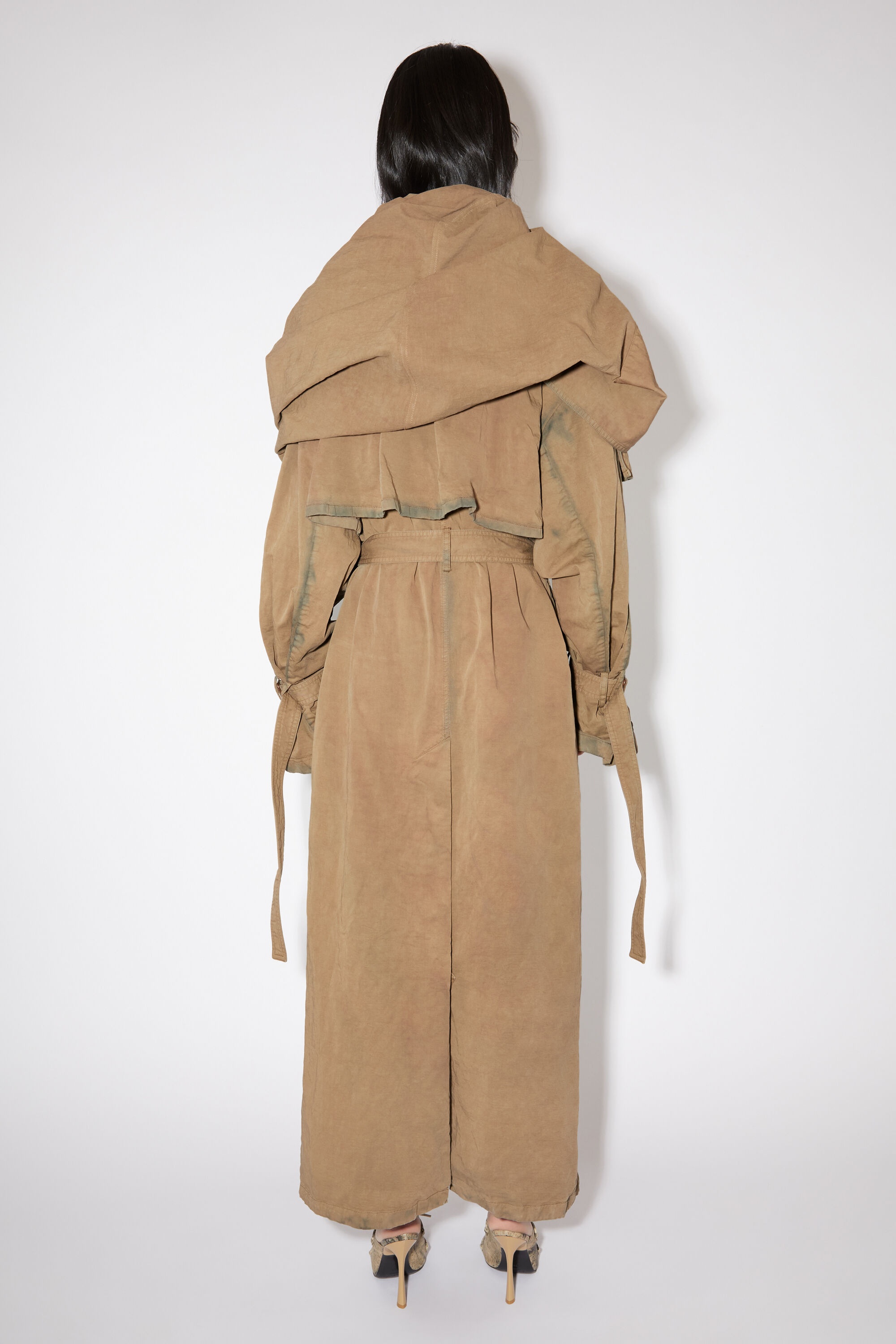 Shawl collar trench coat - Beige - 3