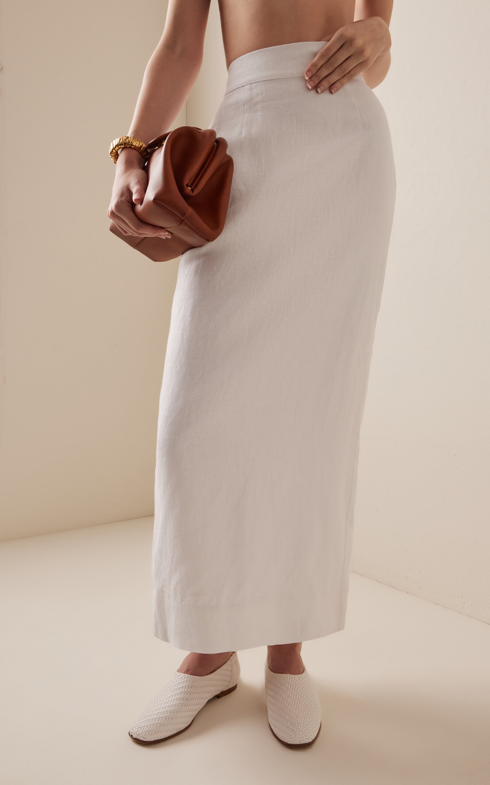 Exclusive Emma Linen Maxi Skirt ivory - 3