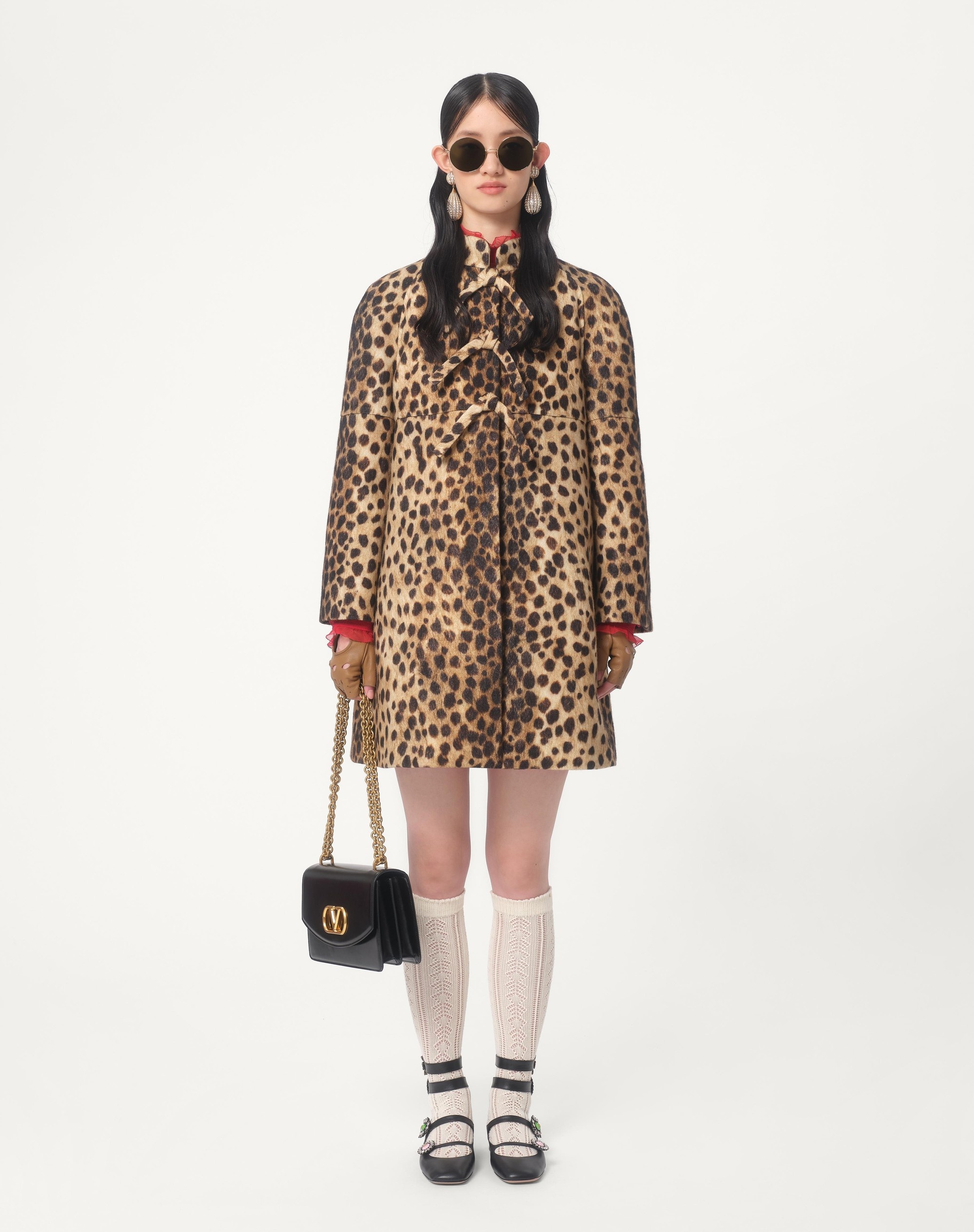 JAGUAR SPOTS PRINTED WOOL CLOTH COAT - 2