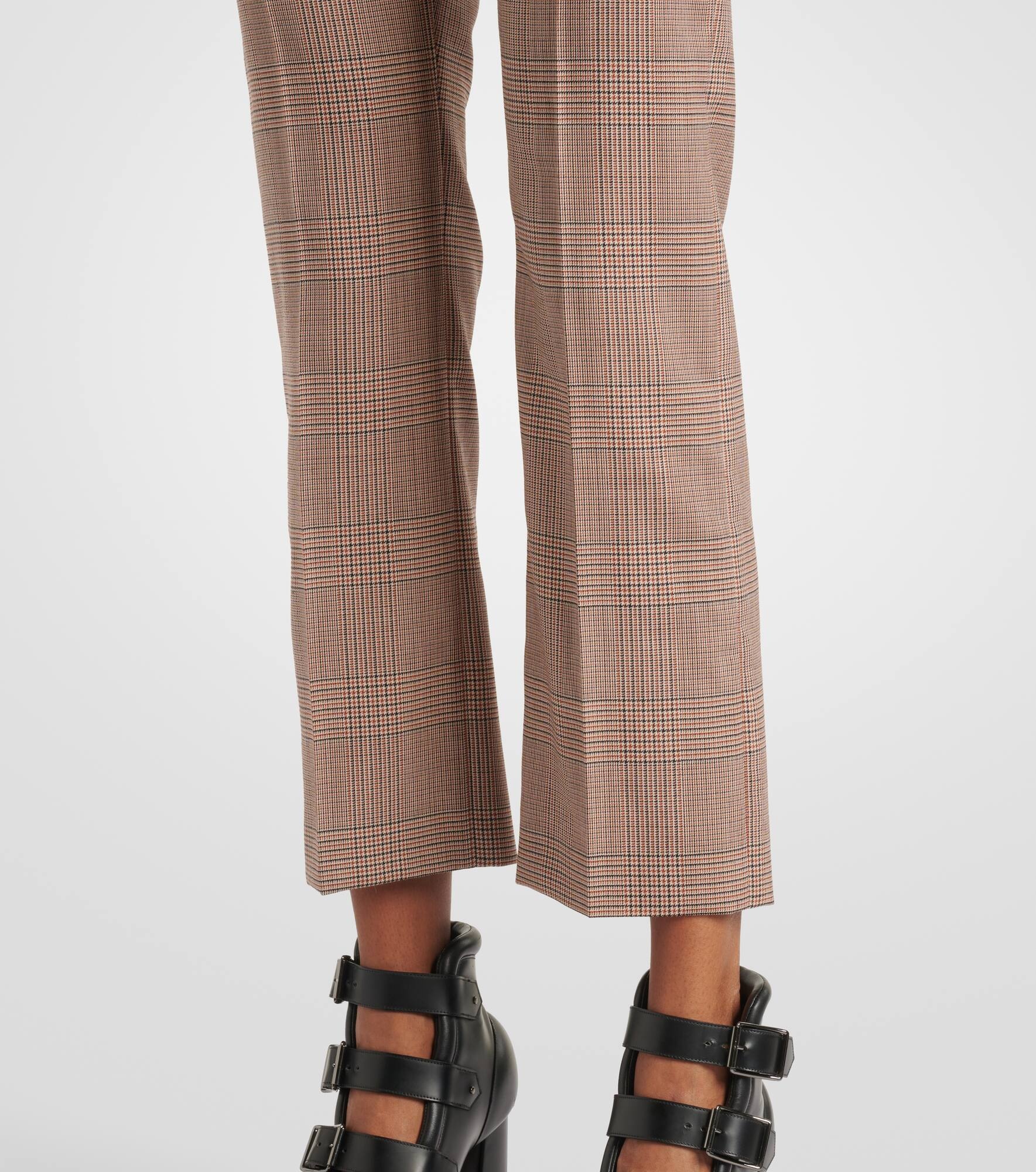 Kickback checked wool flared pants - 5