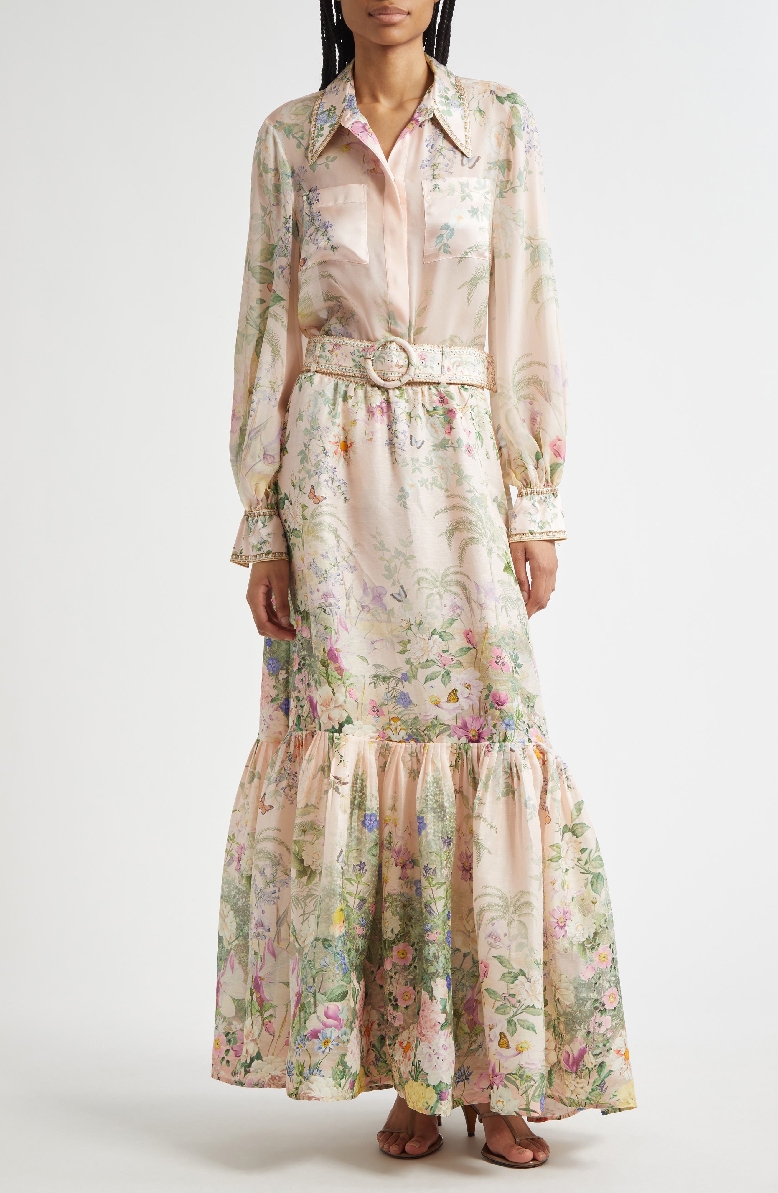 Camilla Tiered Linen & Silk Maxi Skirt in Palacio Playground at Nordstrom - 2
