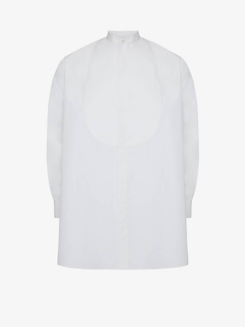 Men's Cotton Silk Oversized Shirt in White - 1
