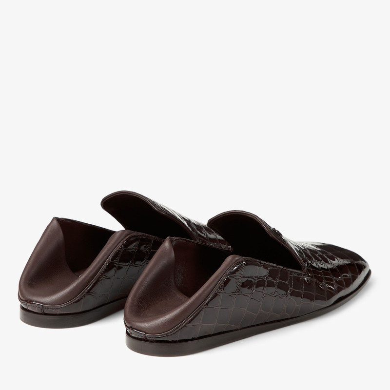 Eliot Slipper Sambuco Croc-embossed Leather Slippers 3
