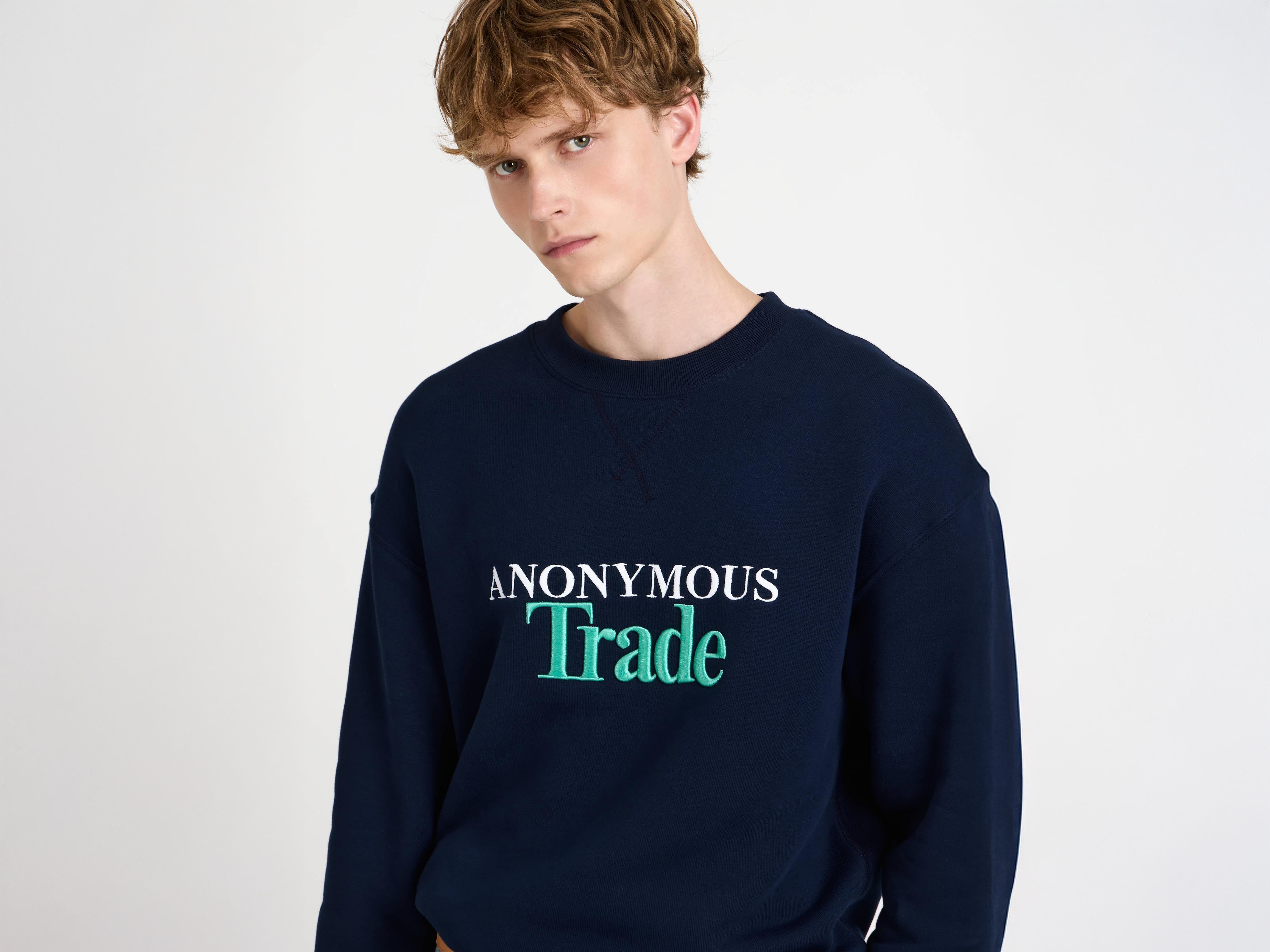 MENS 'ANONYMOUS TRADE' SWEATSHIRT IN NAVY - 7