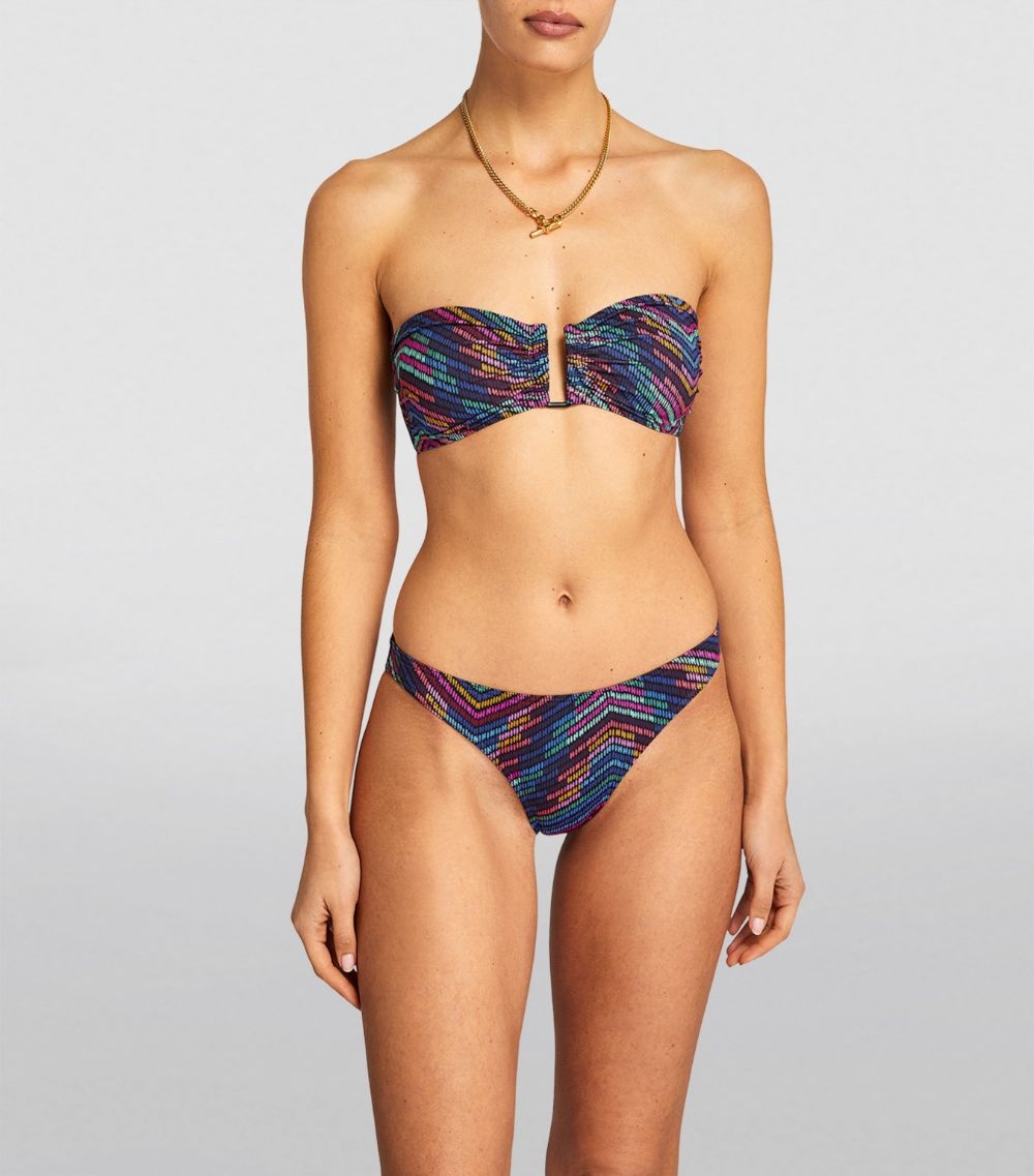 Halo strapless printed swimsuit