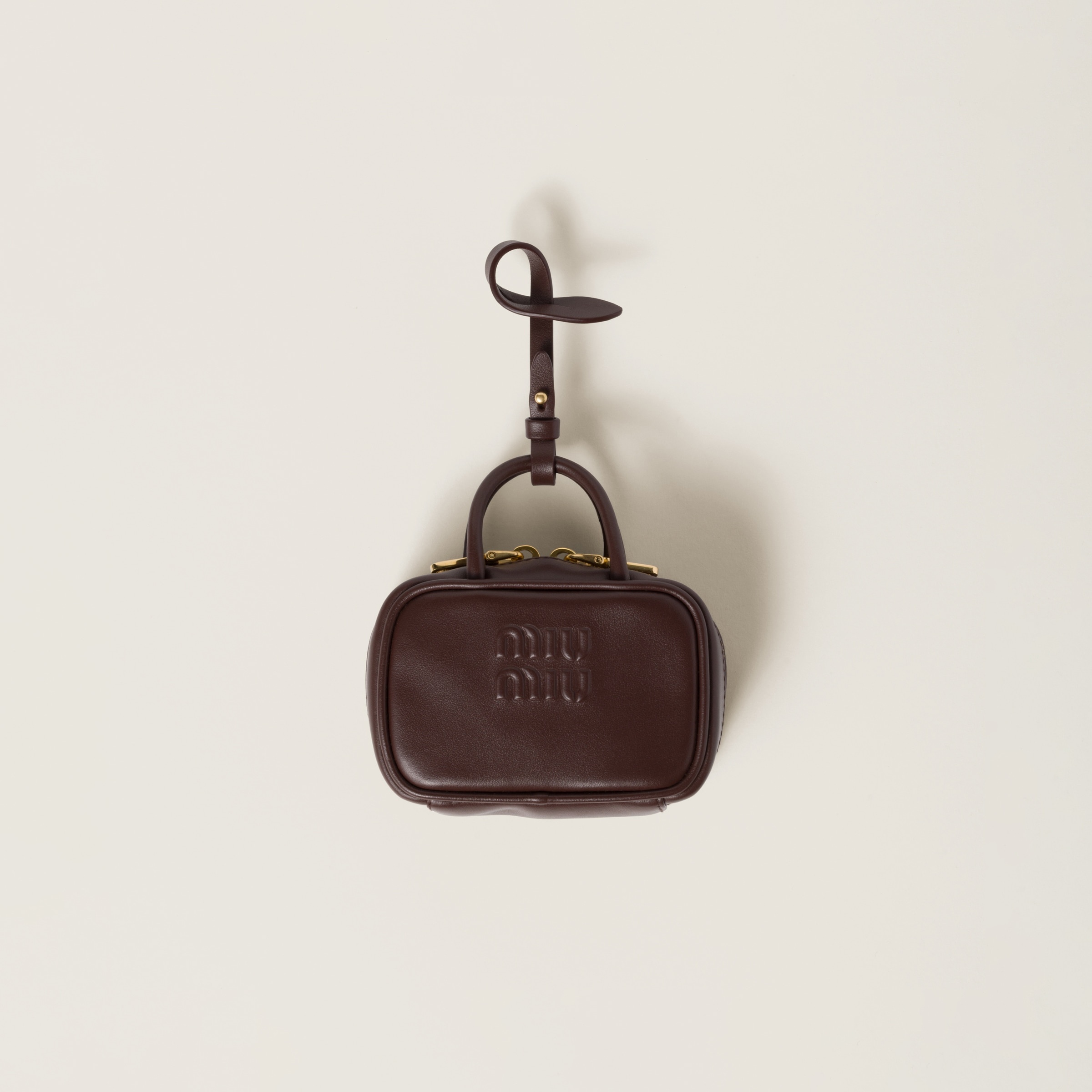 ☆EMIS☆ EMBOSSED BARREL BAGRED m1037_1334929 Miu Miu Leather micro bag | miumiu | REVERSIBLE