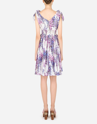 Dolce & Gabbana Wisteria-print poplin midi dress outlook