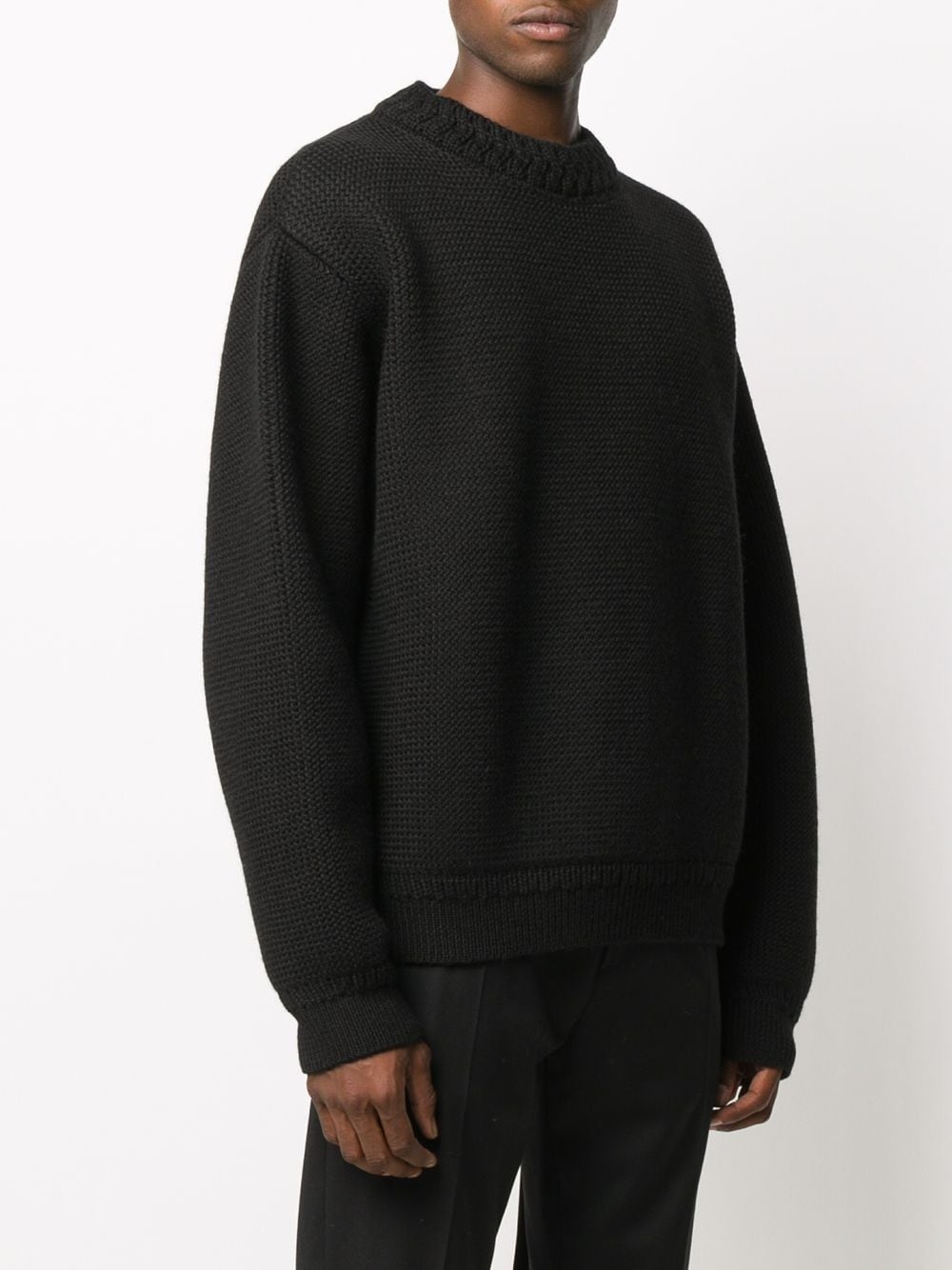 chunky-knit crew neck jumper  - 3