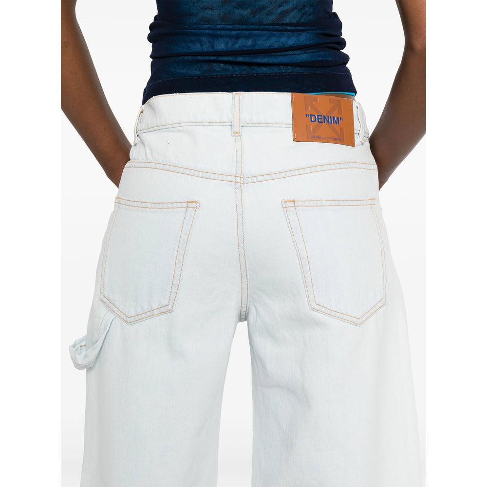 Off-White Blue Shorts - Knee-Length Shorts Women - 4