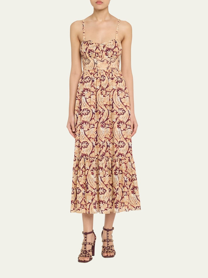 ULLA JOHNSON Nadine Sweetheart Cami Midi Dress outlook