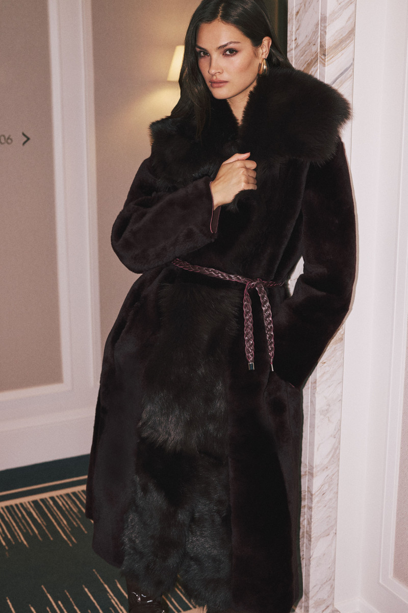 Reversible Shearling & Leather Belted Maxi Coat 1