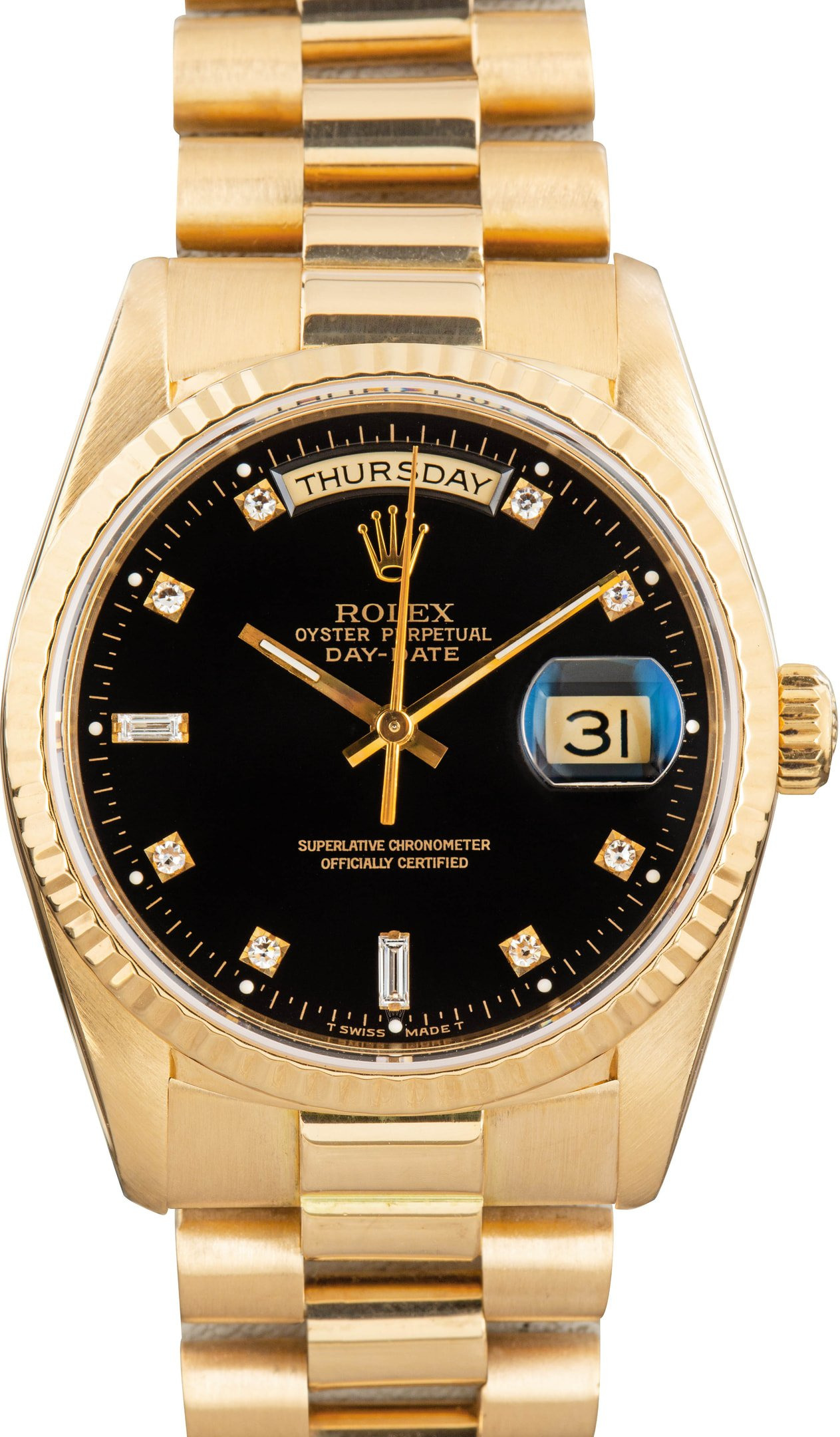 Rolex President 18238 Black Diamond Dial - 1