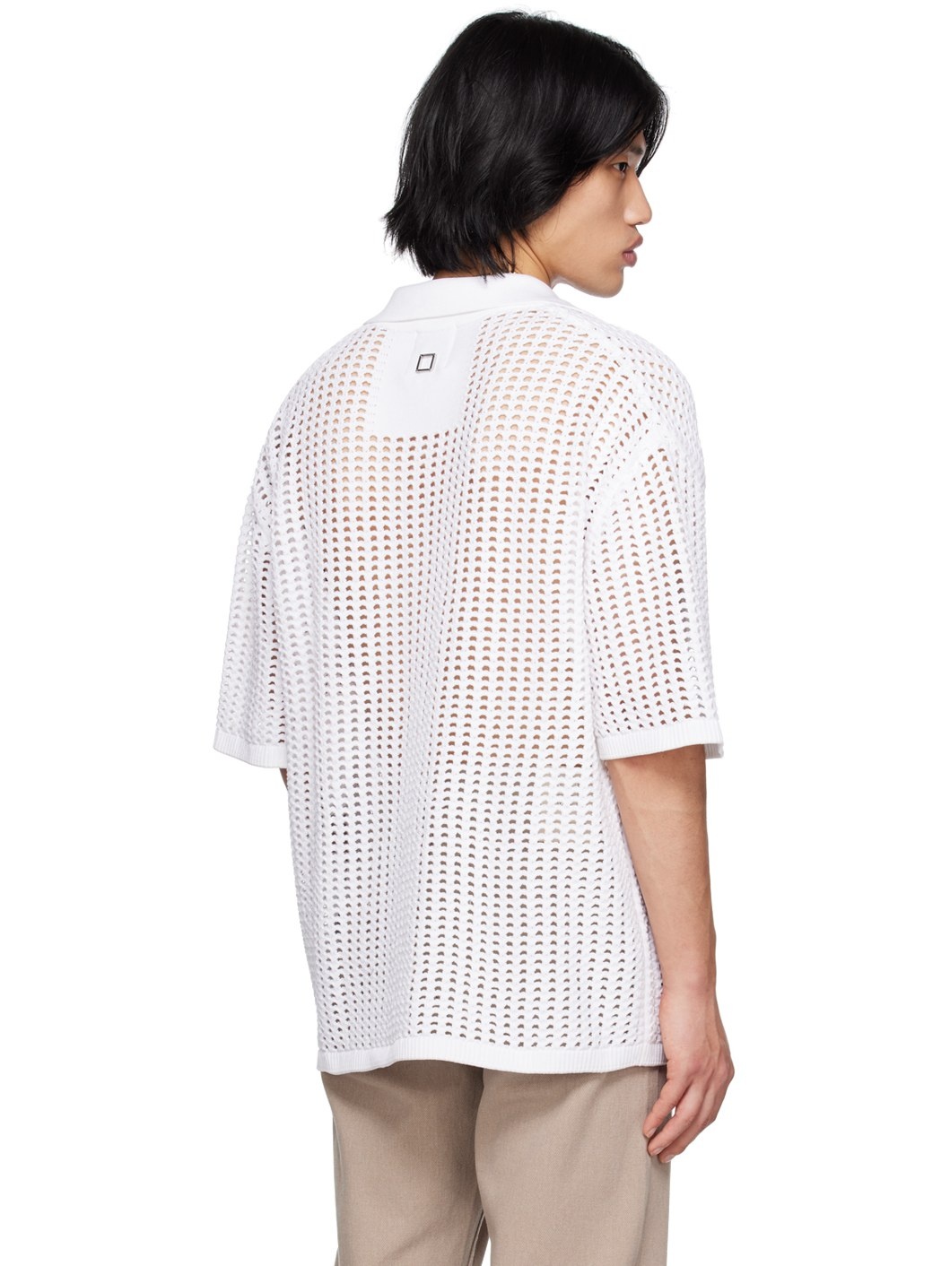 White Dropped Shoulder Polo - 3
