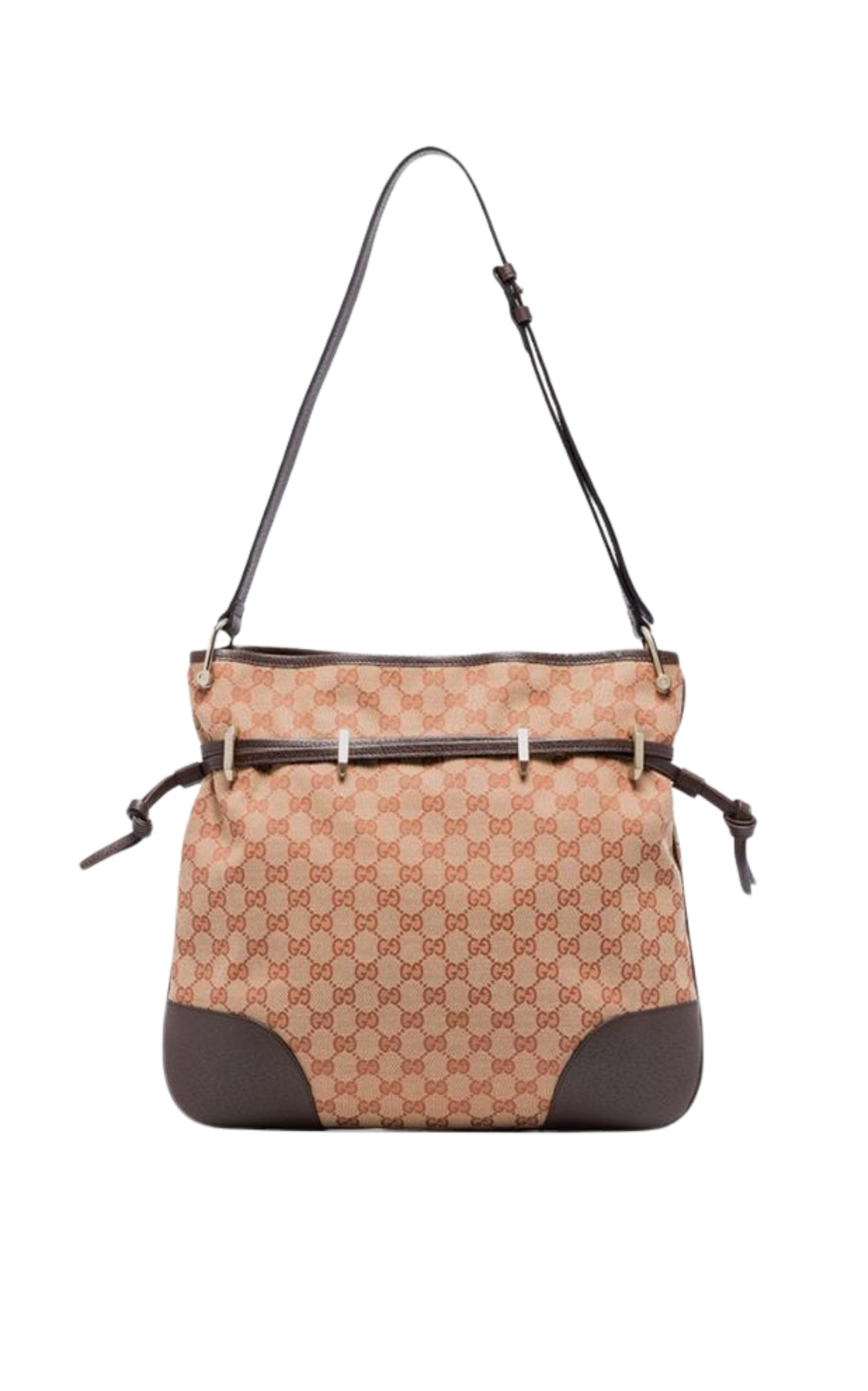 Leather and GG Supreme Fabric Shoulder Bag - 3