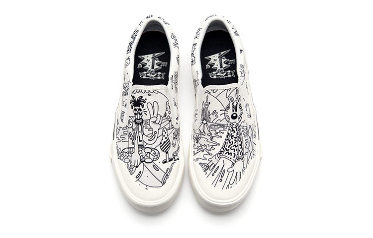 (WMNS) Li-Ning Boogle x Steven Harrington Skate Shoes 'White Black' AECR072-3 - 4