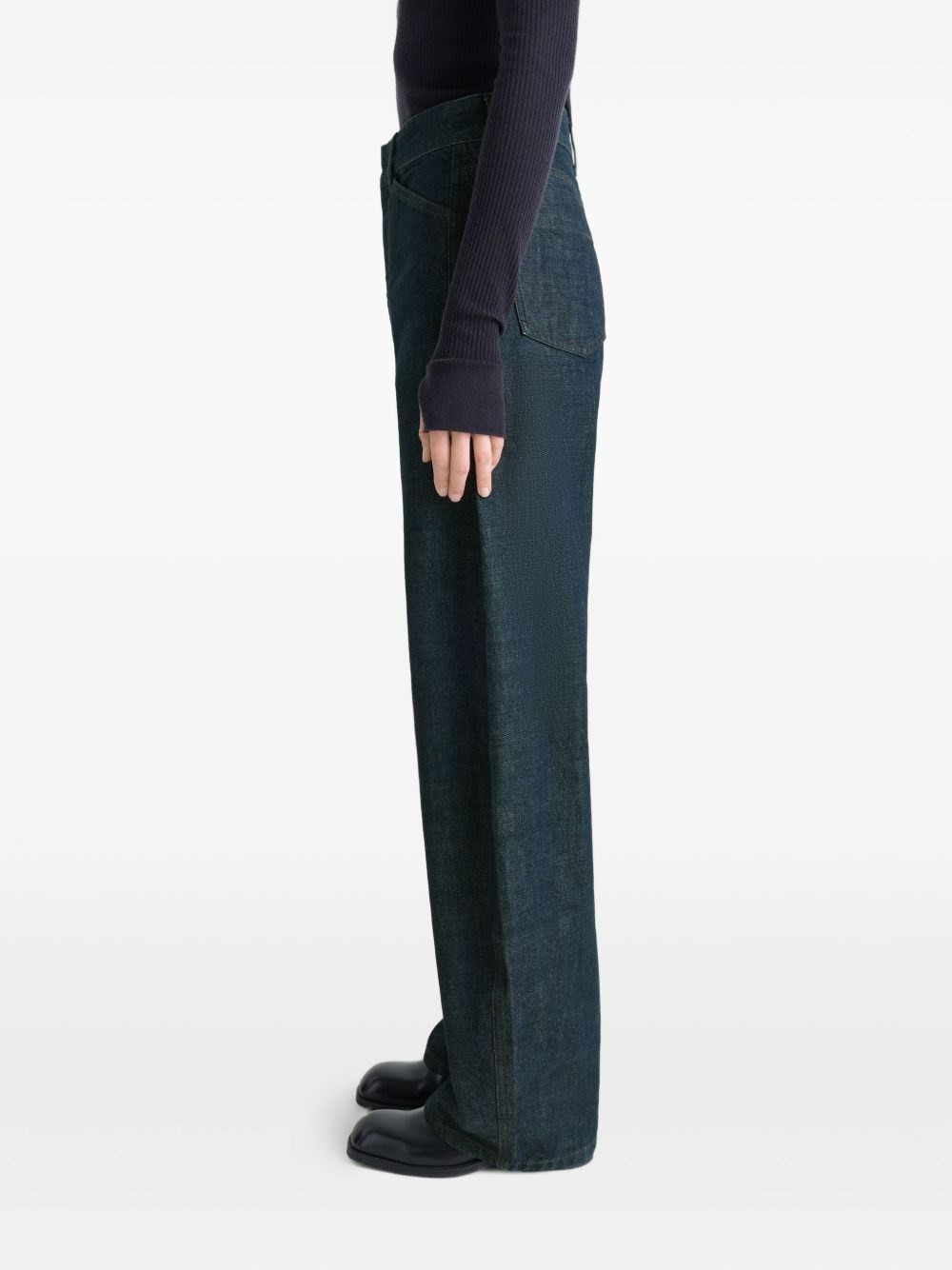 Cotton high-waisted trousers - 4