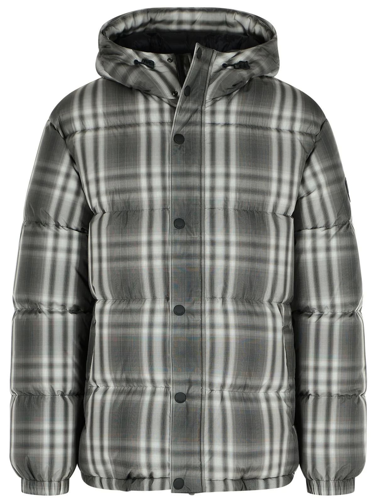 Burberry Gradient 'Check' Hooded Black Polyester Down Jacket Men - 1