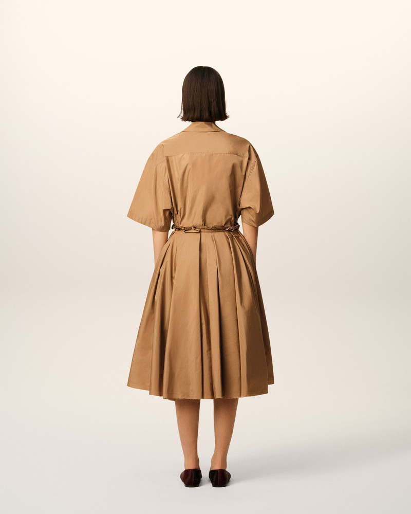 BROWN TAFFETAS MIDI COROLLA SKIRT 4