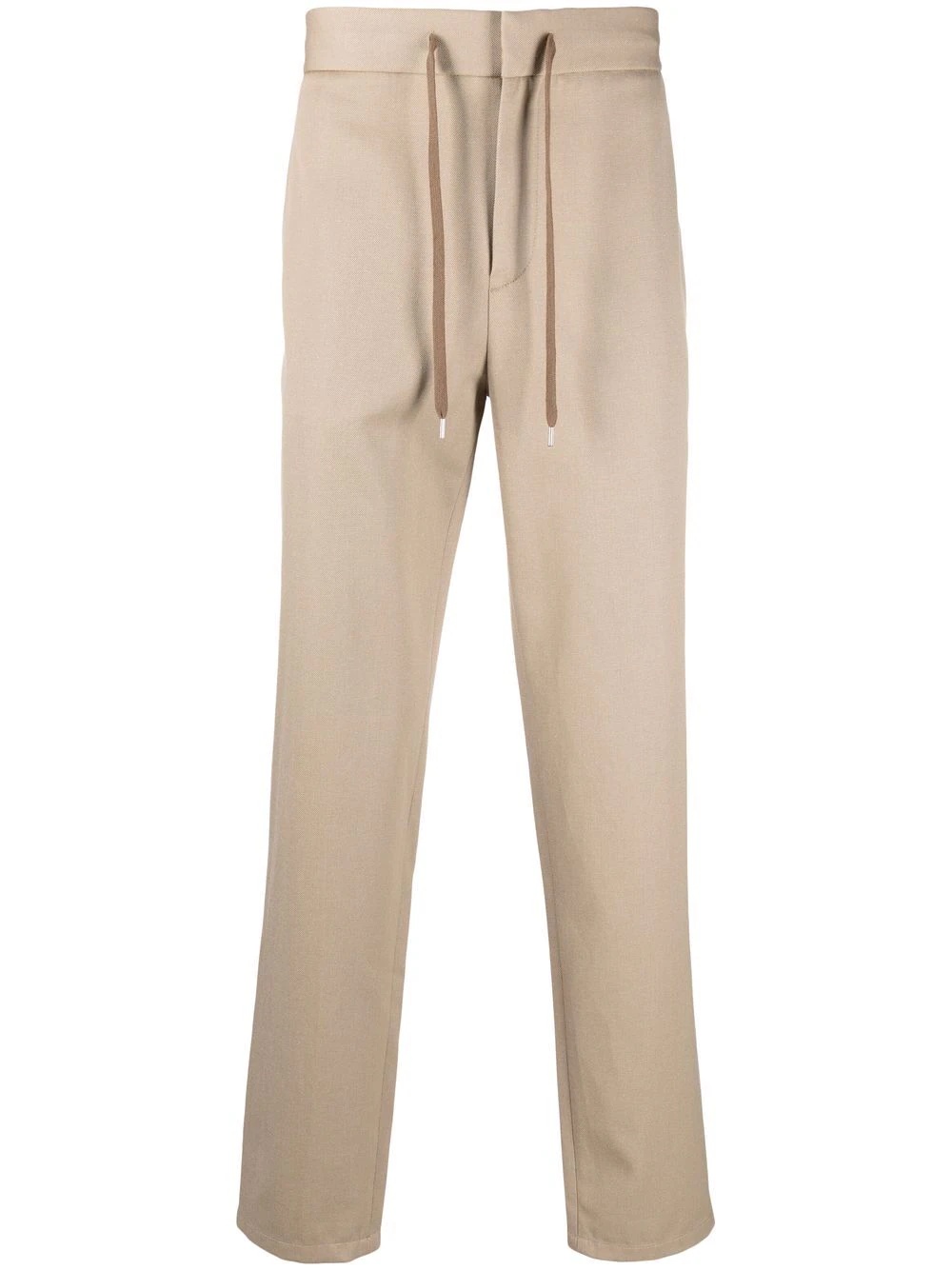 drawstring straight-leg trousers - 1