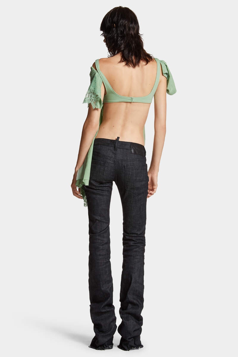 BLACK RINSE WASH BOOTCUT SHARPEI JEANS - 4