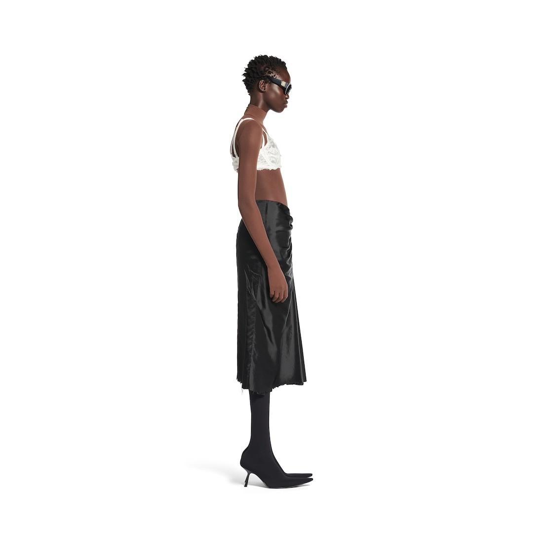 Women's Draped Skirt in Black - 3