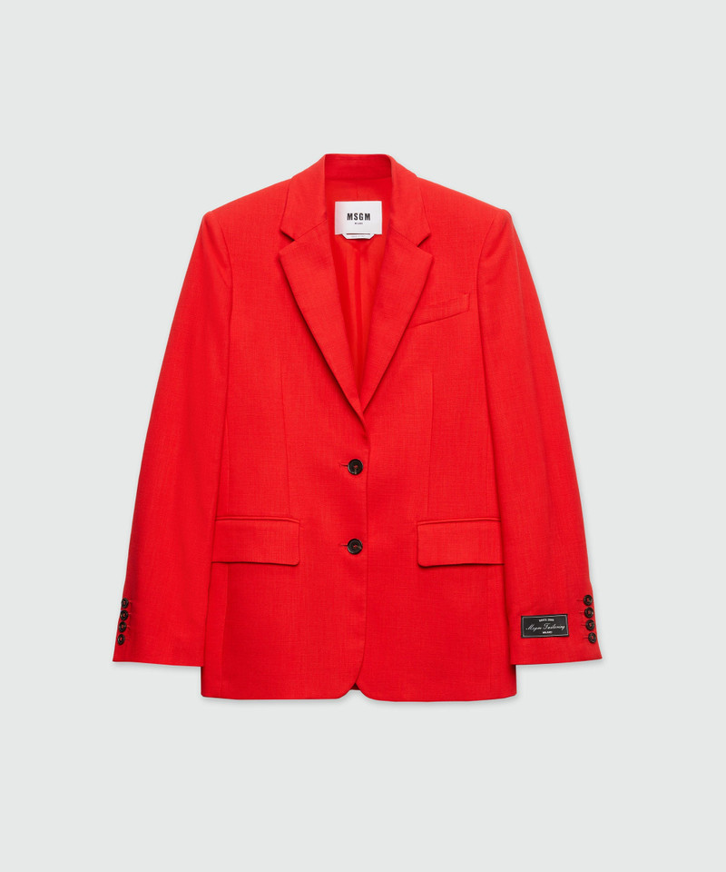Single-breasted jacket in red flamed canvas MSGM Tailoring - 1