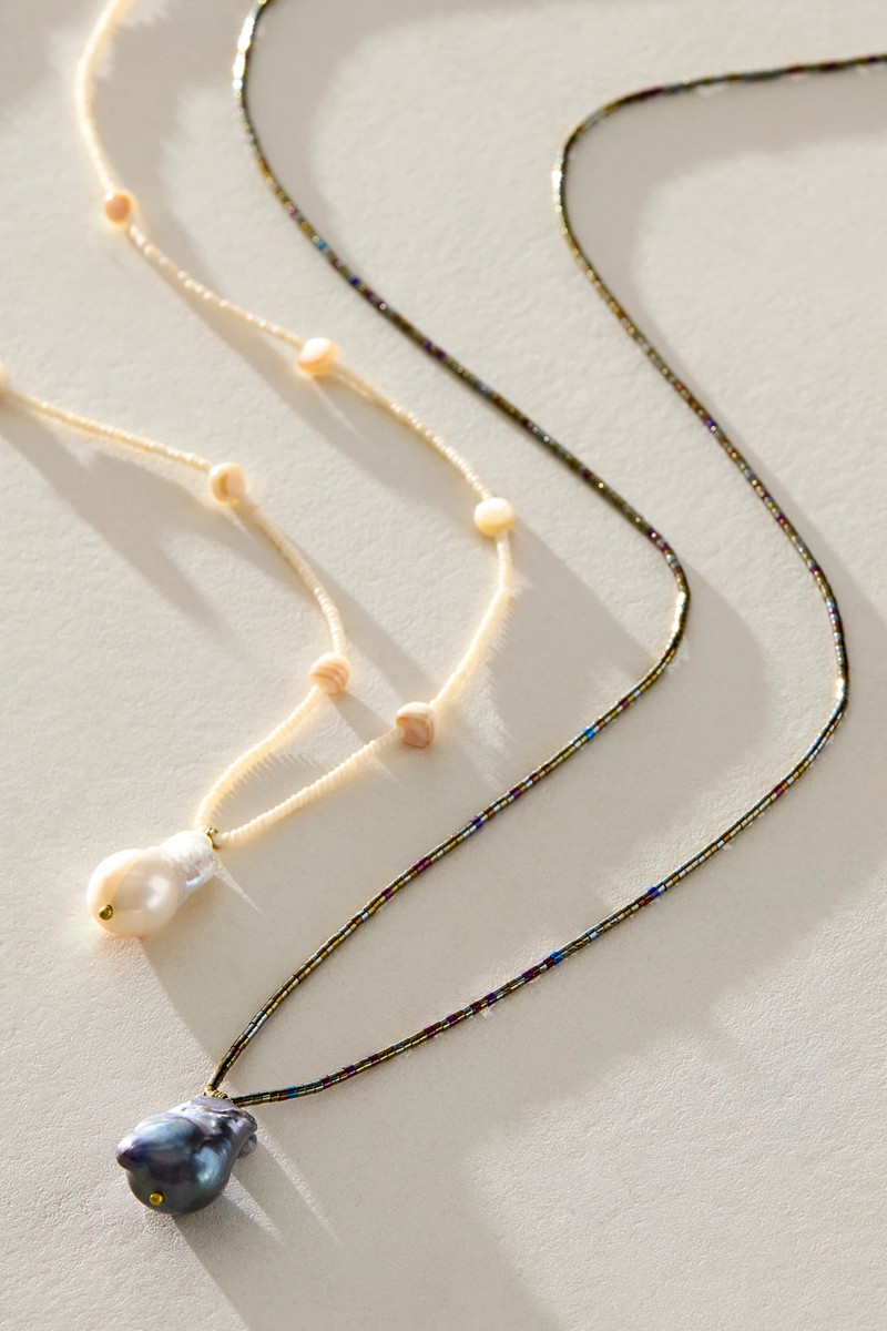Long Pendant Freshwater Pearl Necklace 4