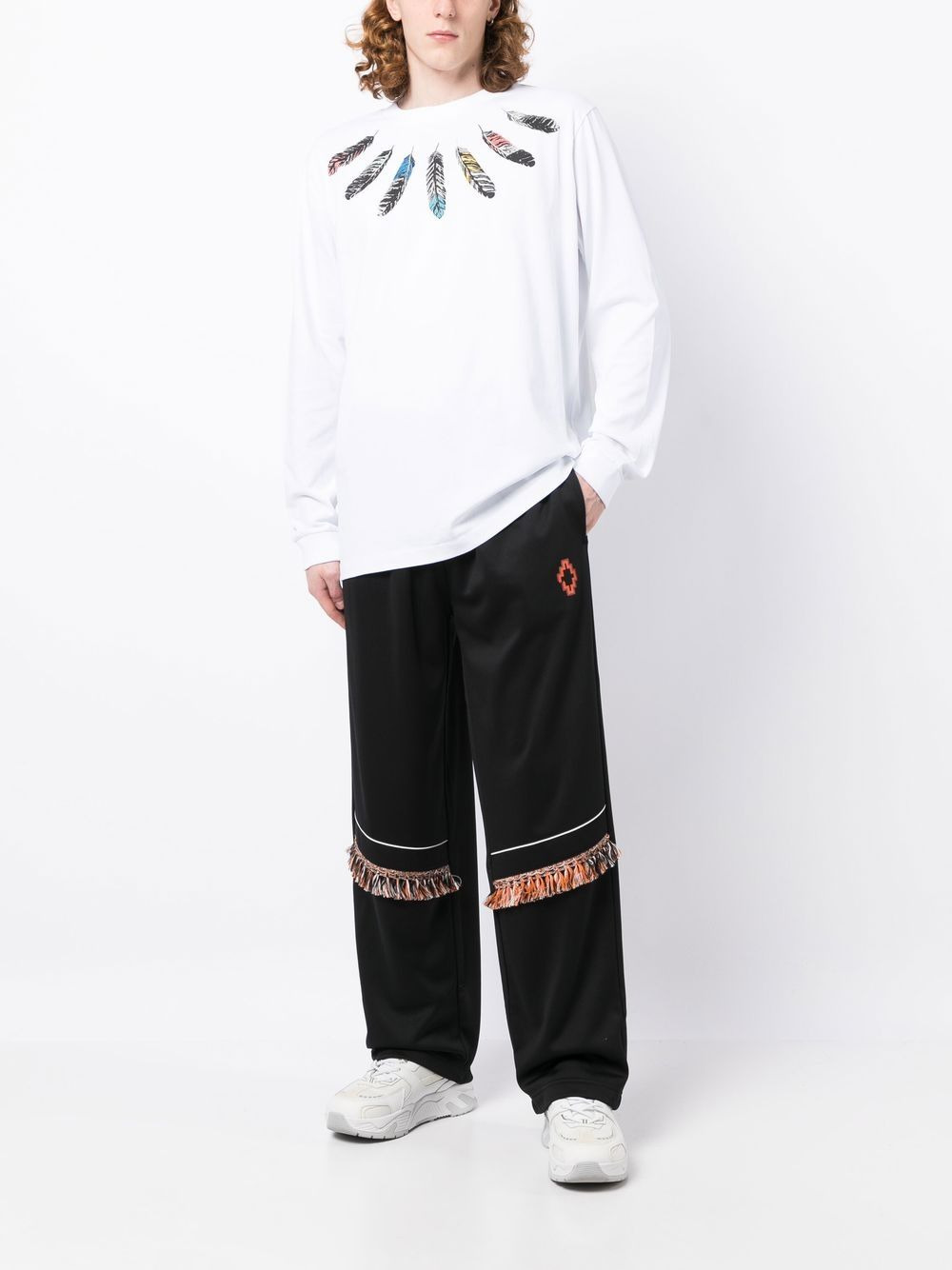 fringe-detailing track pants - 2