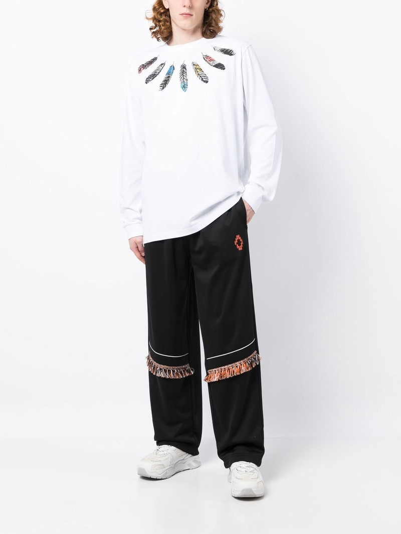Marcelo Burlon County Of Milan fringe-detailing track pants outlook