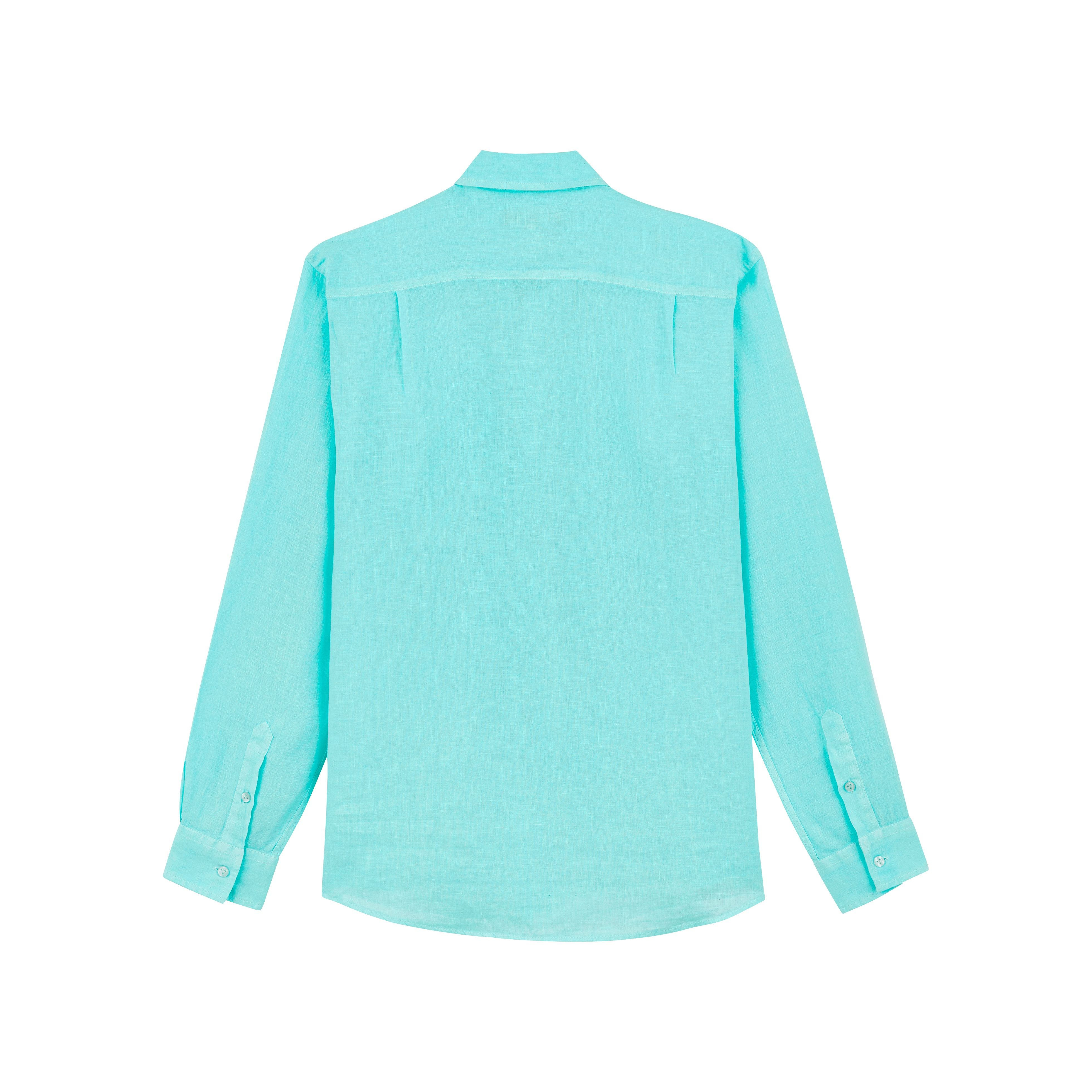 Vilebrequin Men's Solid Linen Shirt in Lagon at Nordstrom - 9