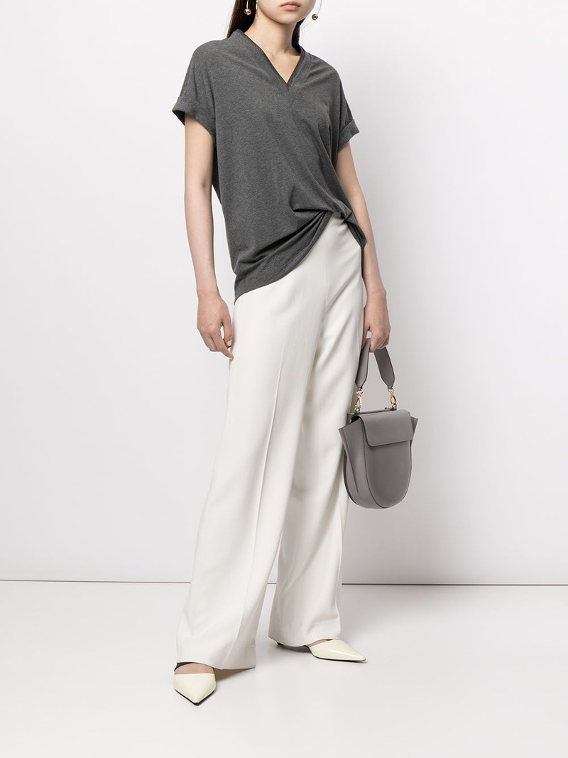 Brunello Cucinelli cap-sleeve knitted top outlook