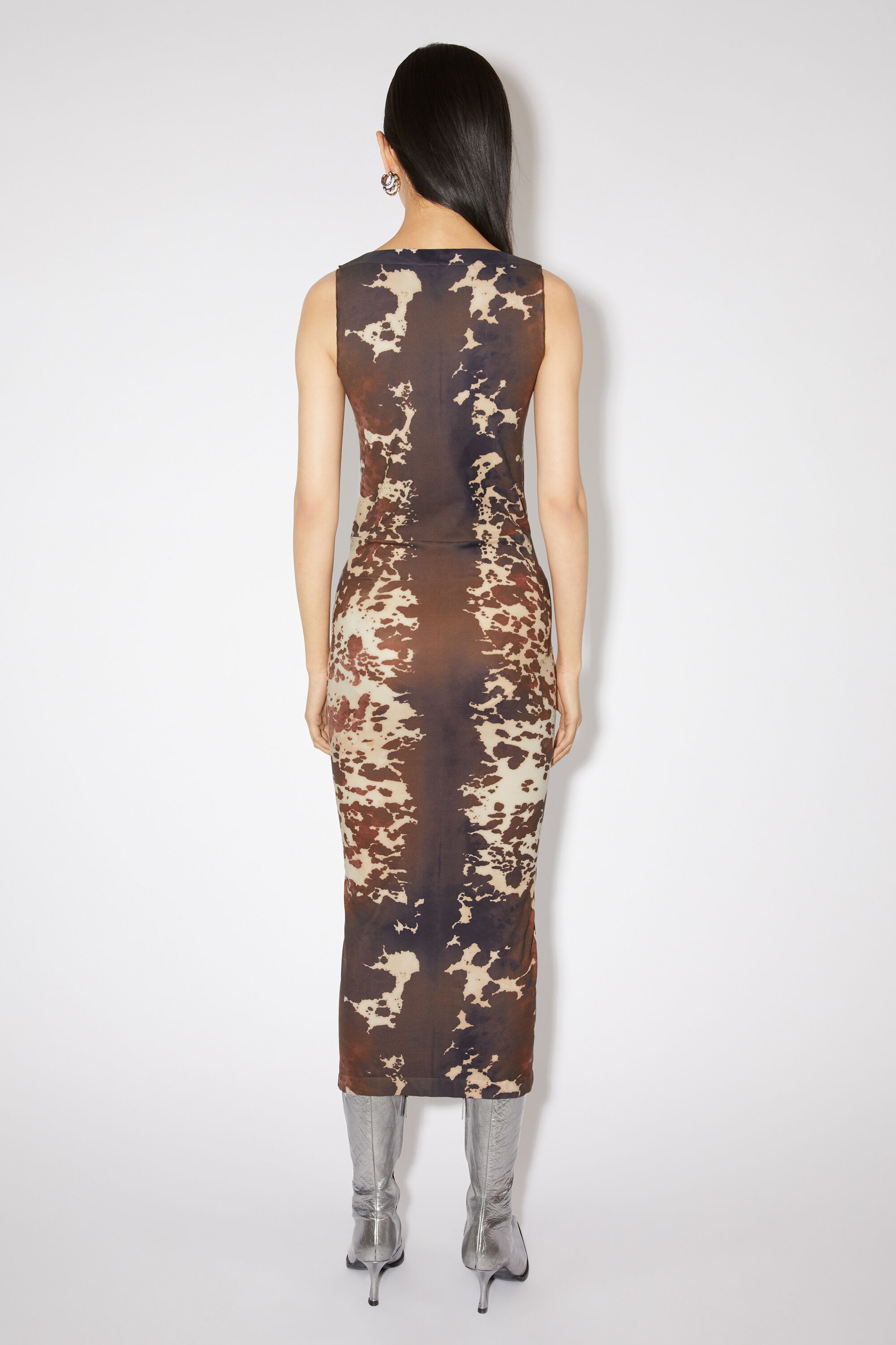 Cow print seamless dress - Almond brown - 3