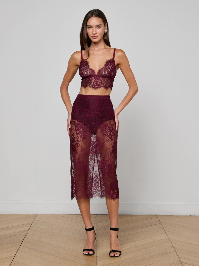 L'AGENCE Makena Lace Pencil Skirt outlook