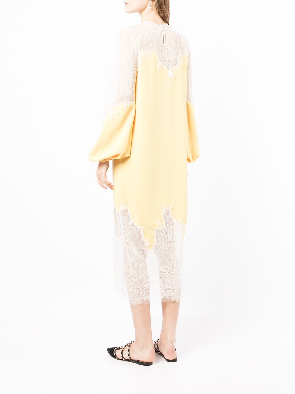 panelled sheer dress - 4
