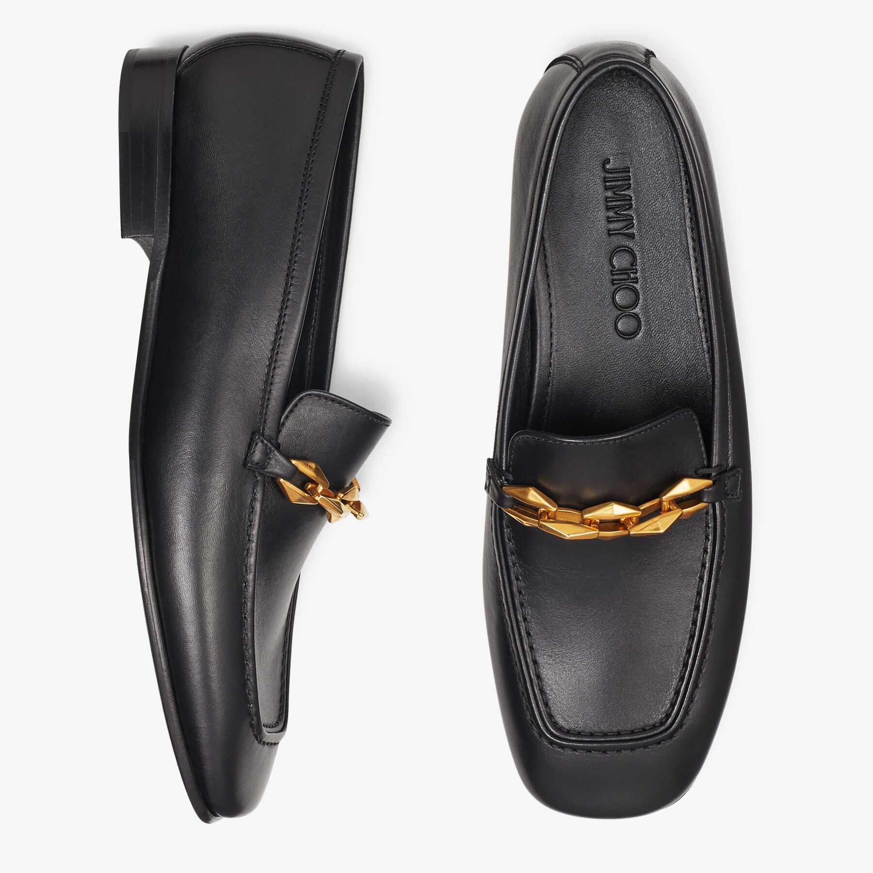 フラットシューズ JIMMY CHOO CIAMOND CALF LEATEHR LOAFERS Jimmy Choo Diamond Tilda Embellished Leather Loafer | OLIVELA