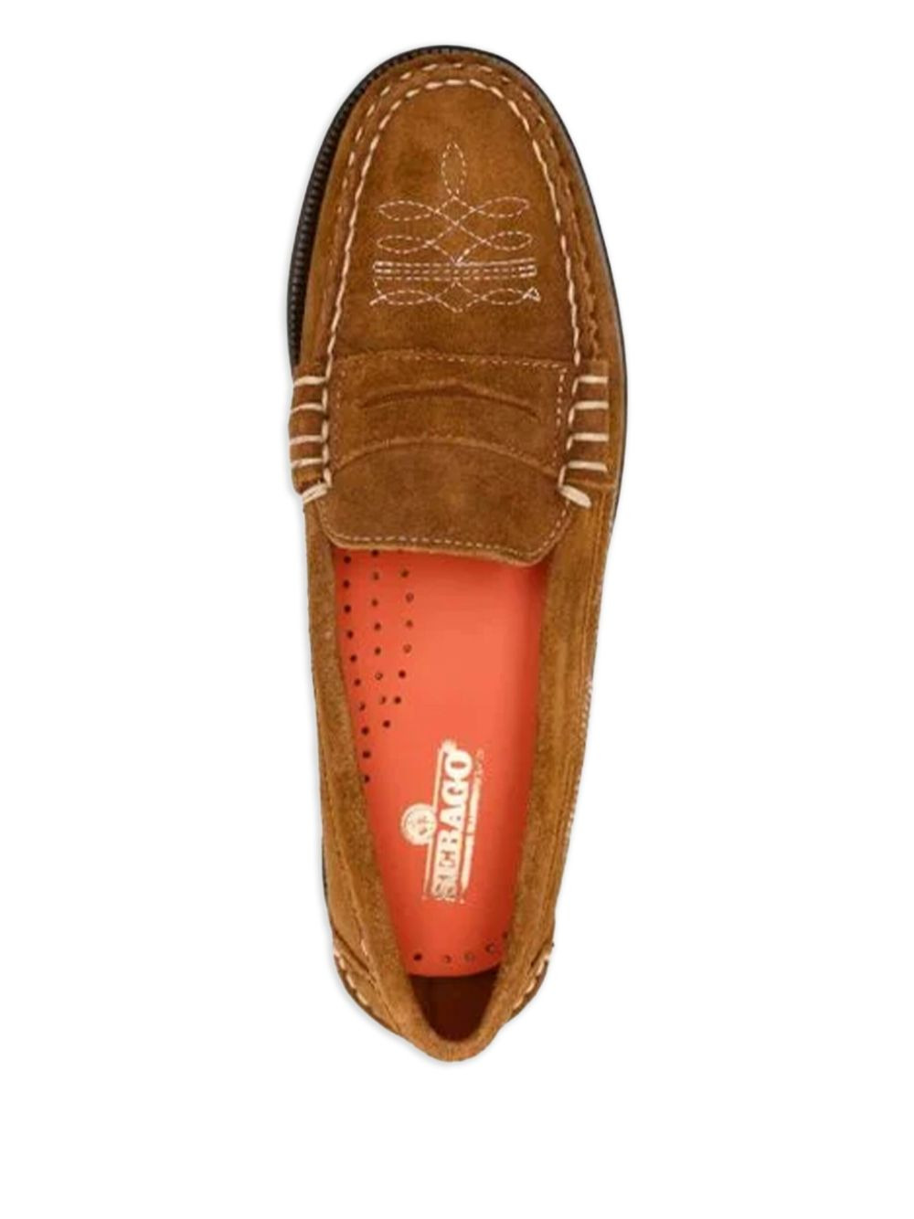 embroidered suede loafers - 4