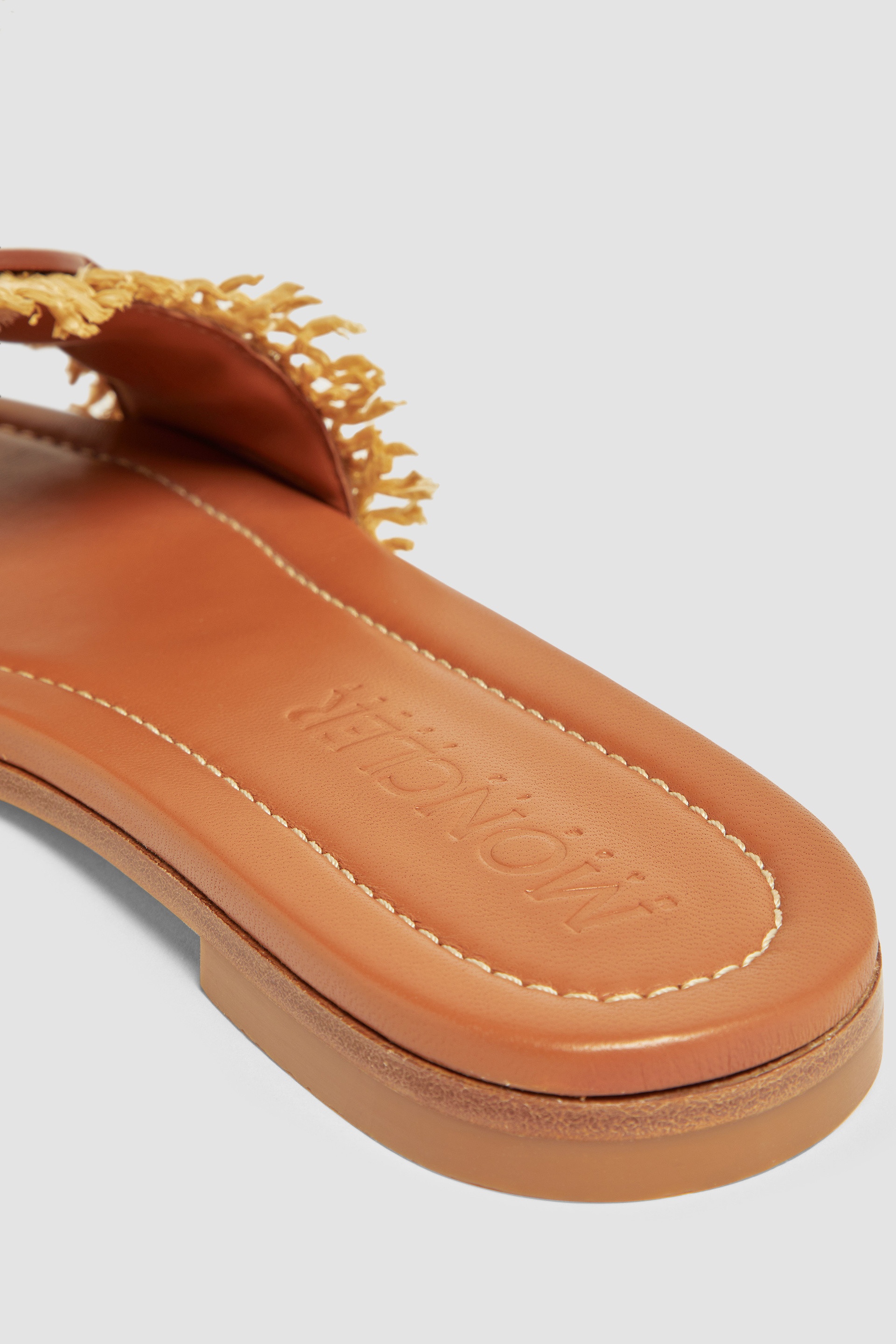 Bell Raffia & Leather Slides - 3