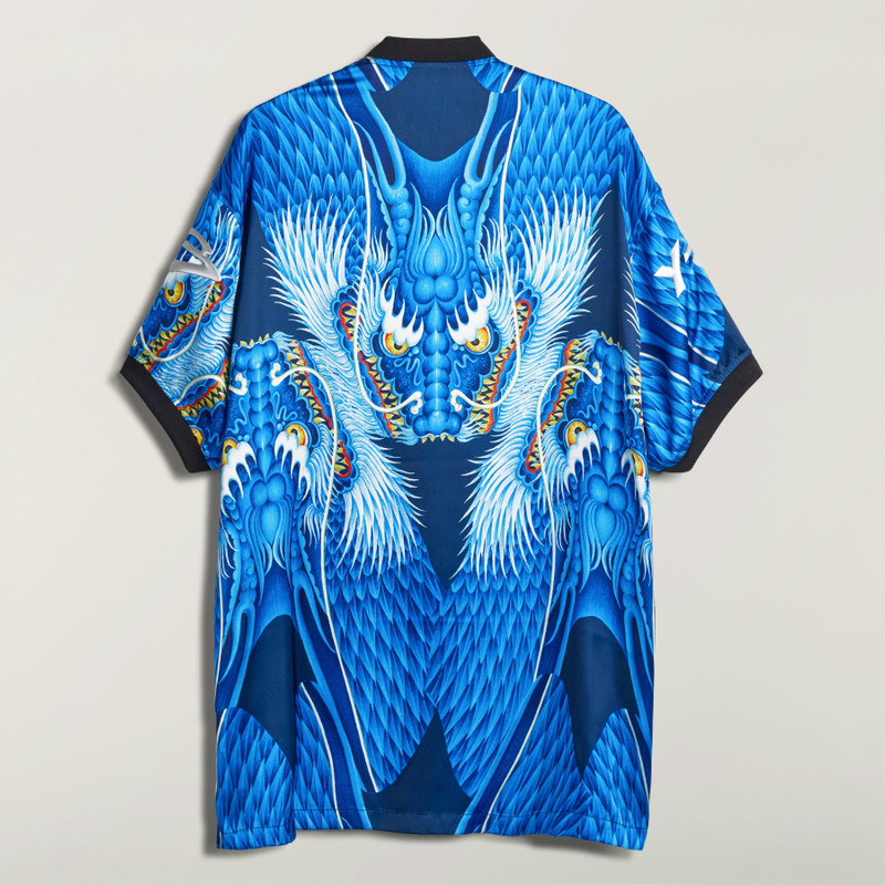 Y-3 BLUE SATIN GRAPHIC JERSEY 3