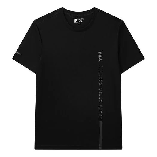 FILA Letter Logo Loose Crewneck Short Sleeve Men's Black F11M132158F-BK - 1