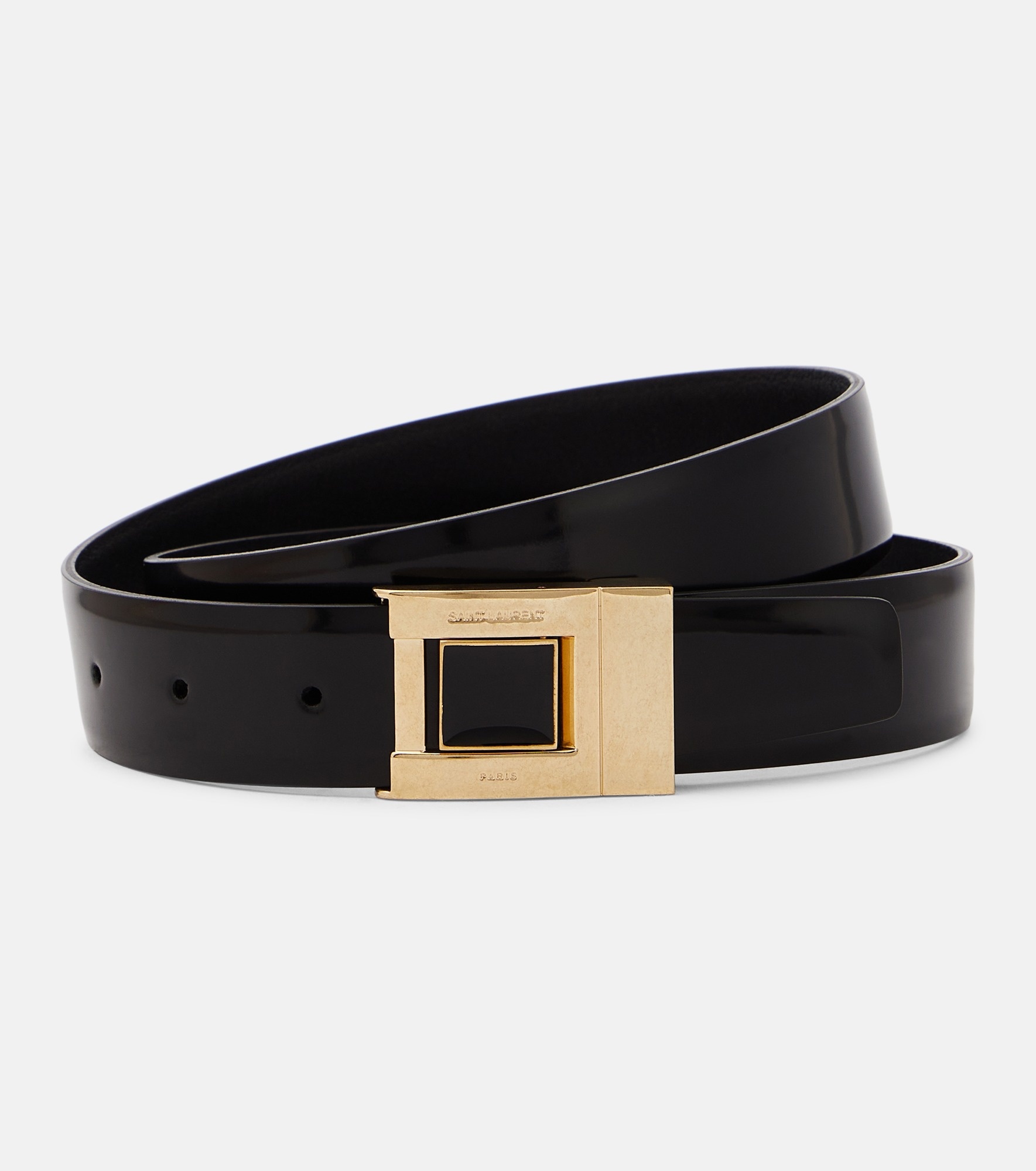SAINT LAURENT La 76 leather belt | mytheresa | REVERSIBLE