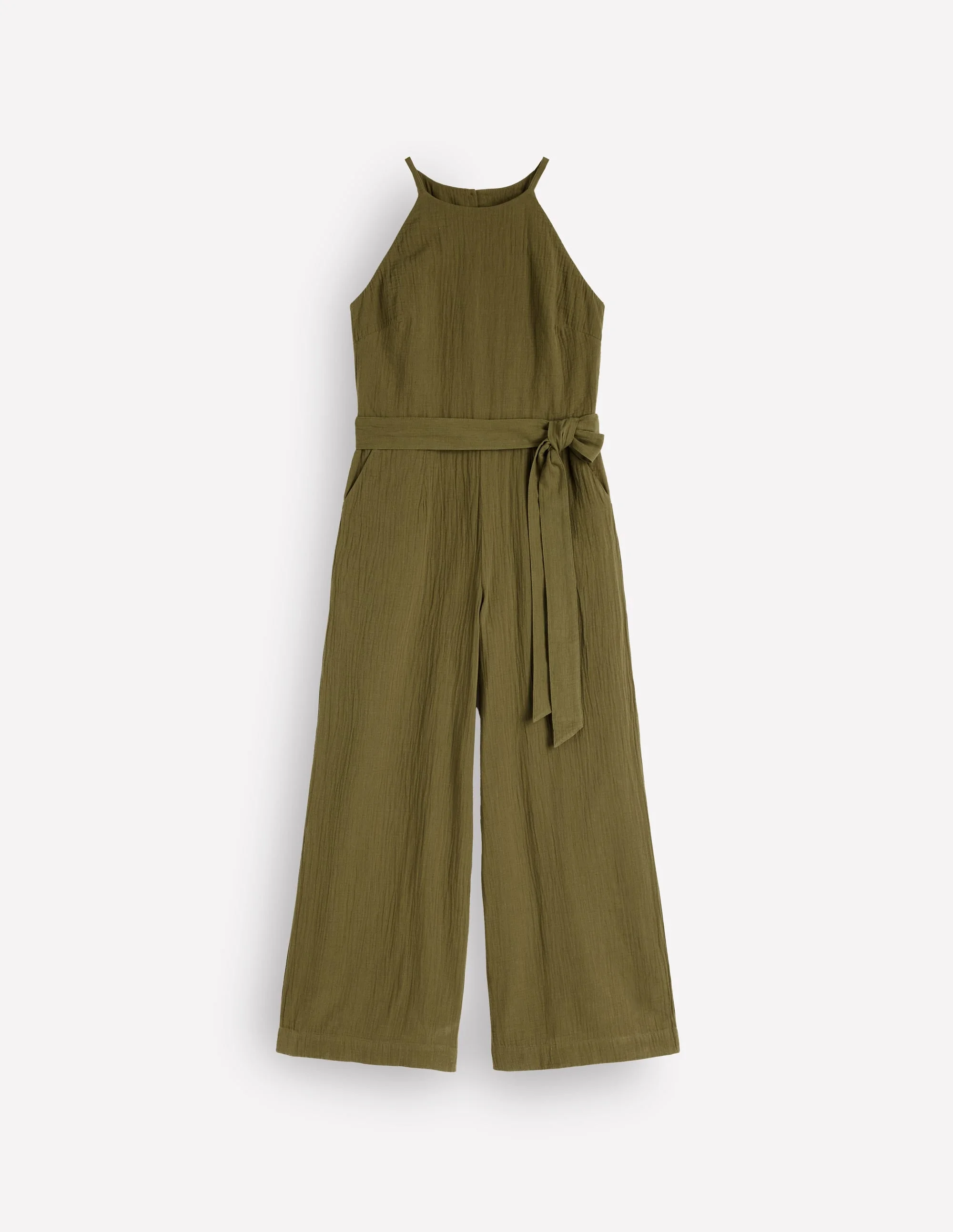 Rosa Double Cloth Jumpsuit-Olive - 1