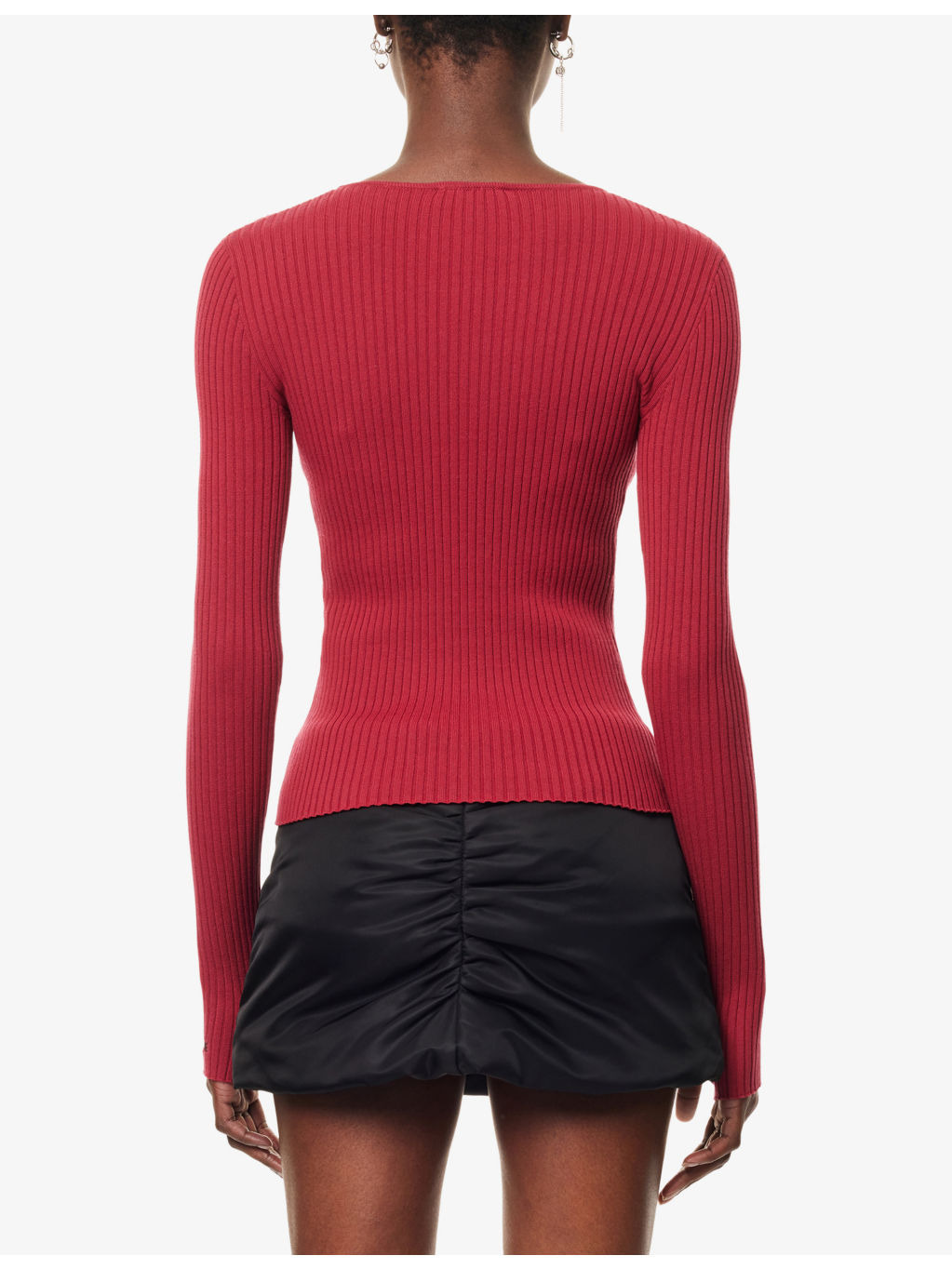 Piercing Long-Sleeves Knitted Top - 4
