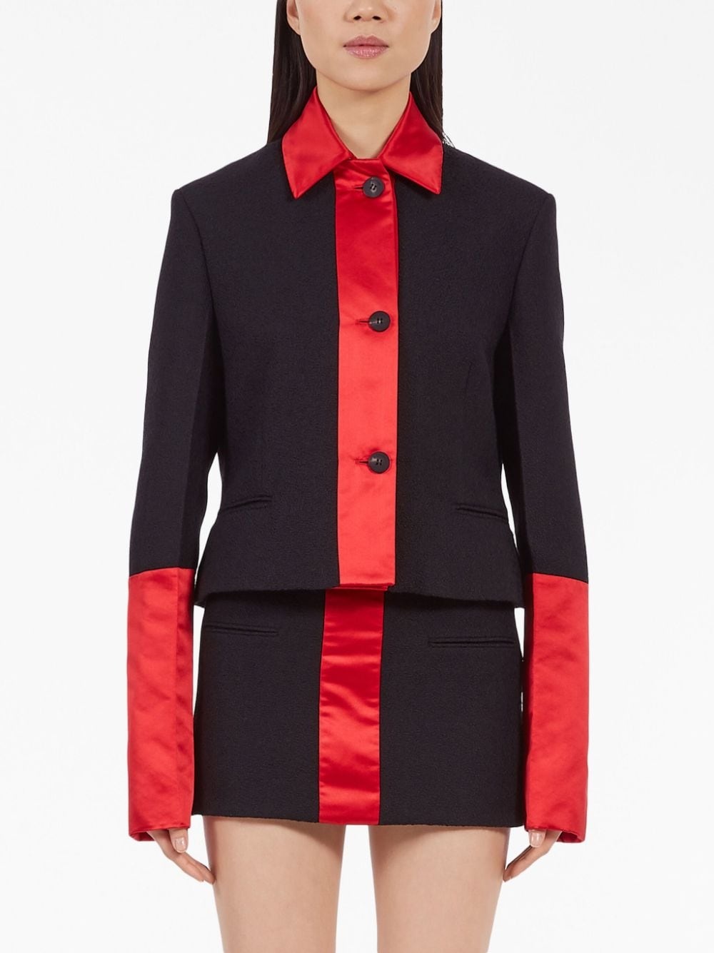 colour-block cropped jacket - 3
