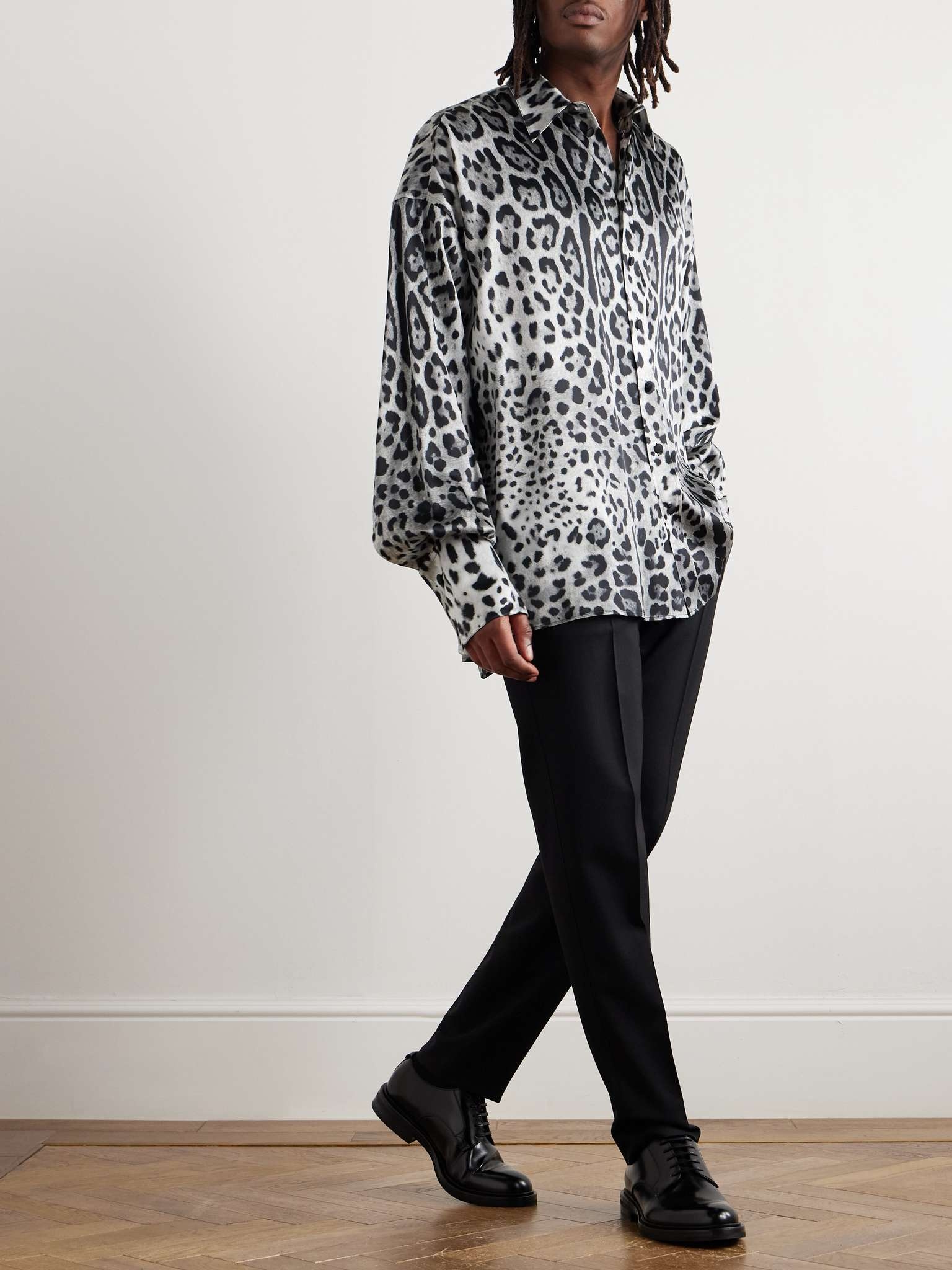 Oversized Leopard-Print Silk Shirt - 2