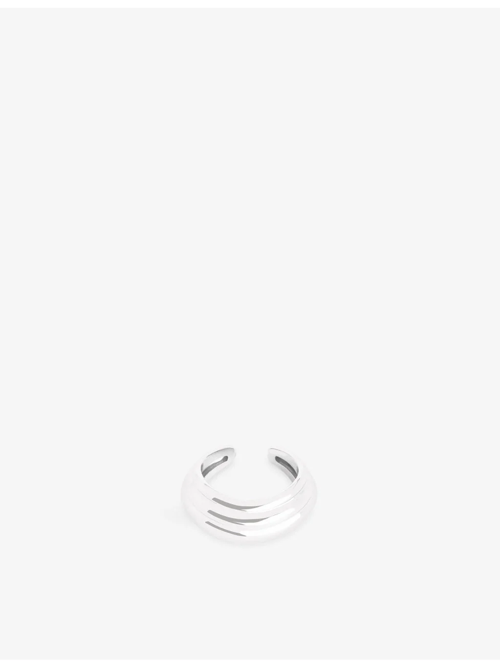 Ripple Wave Rhodium-Plated Sterling-Silver Single Ear Cuff - 1