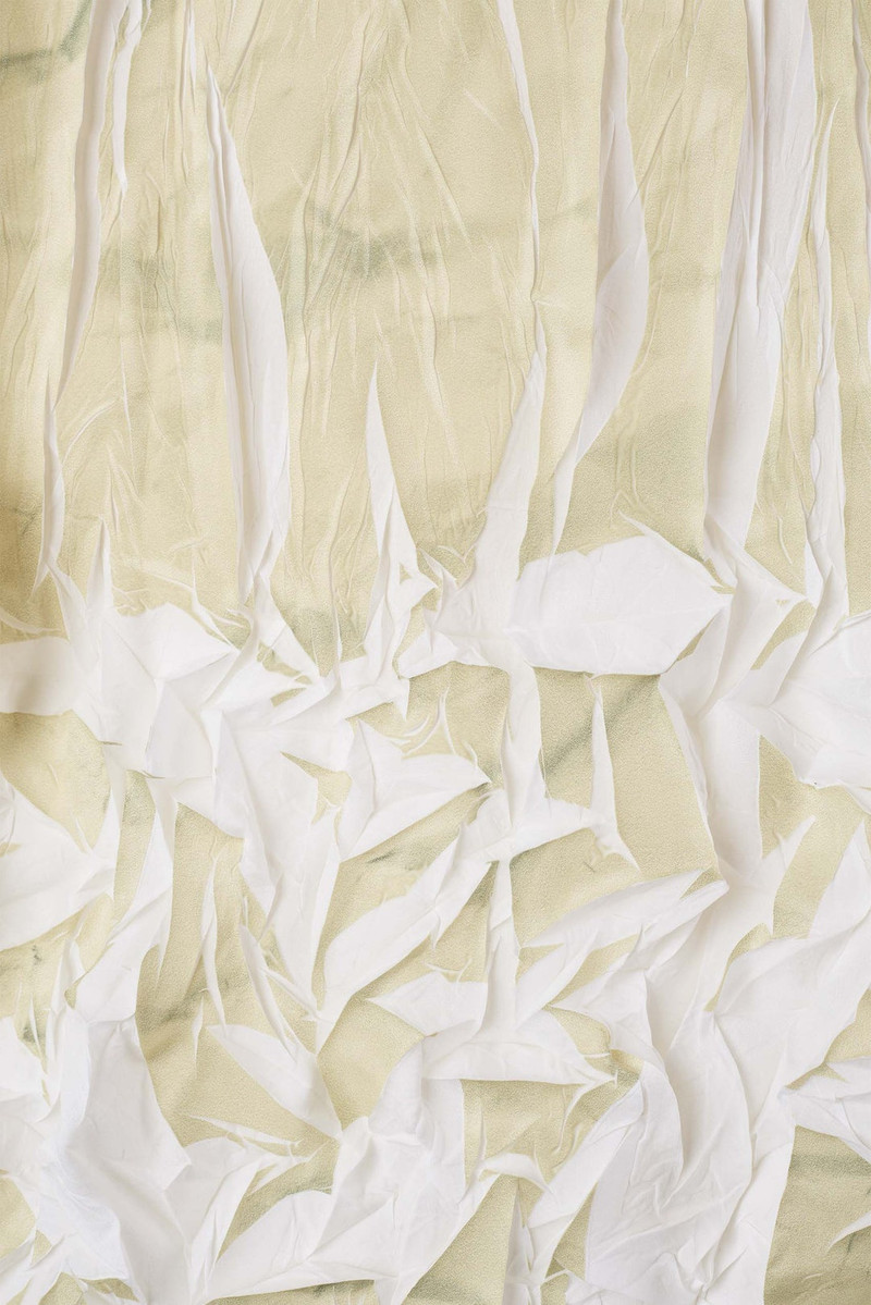 PLEATED SKIRT / beige wrinkled print 4